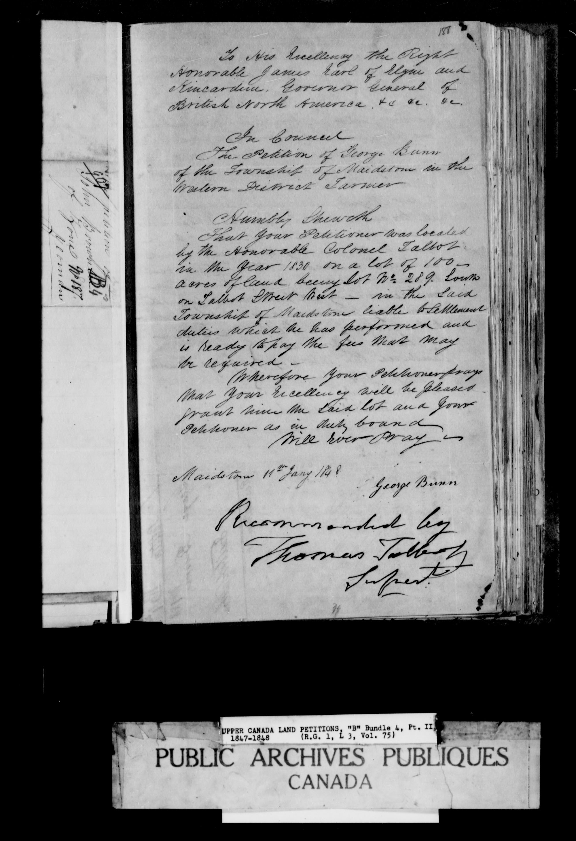 Titre : Demandes de terres du Haut-Canada (1763-1865) - N d'enregistrement Mikan : 205131 - Microforme : c-1640