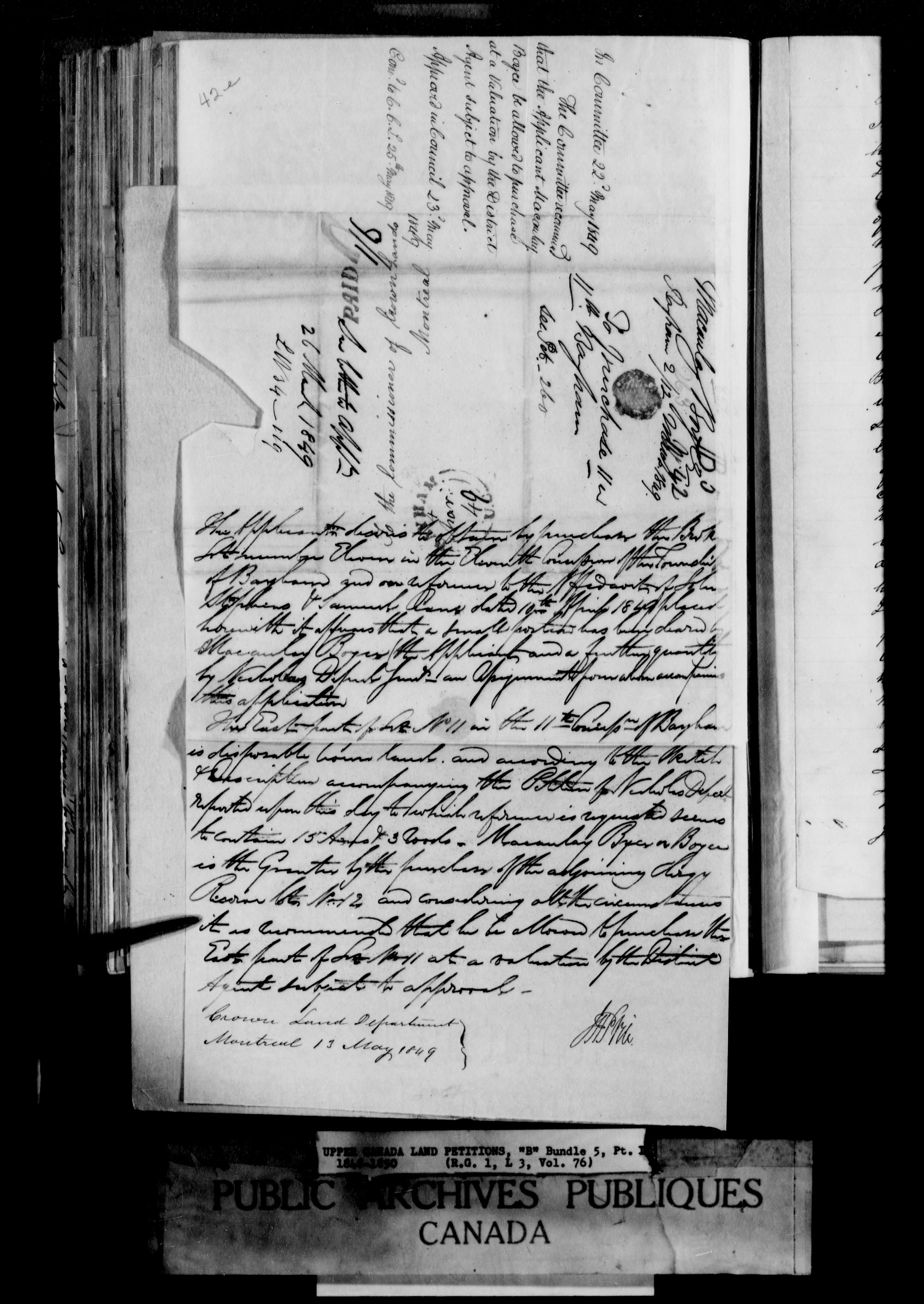 Title: Upper Canada Land Petitions (1763-1865) - Mikan Number: 205131 - Microform: c-1640
