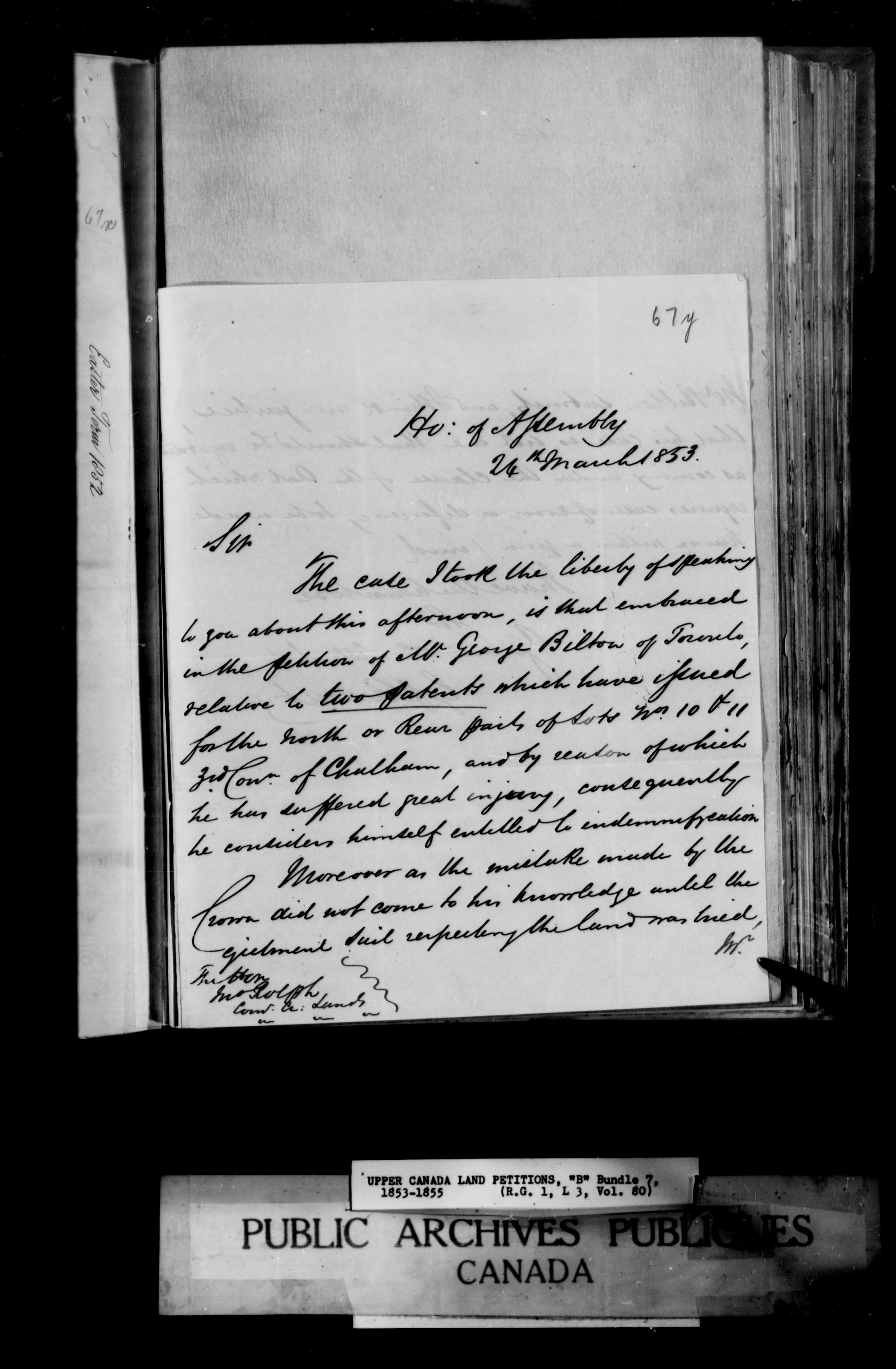 Titre : Demandes de terres du Haut-Canada (1763-1865) - N d'enregistrement Mikan : 205131 - Microforme : c-1642