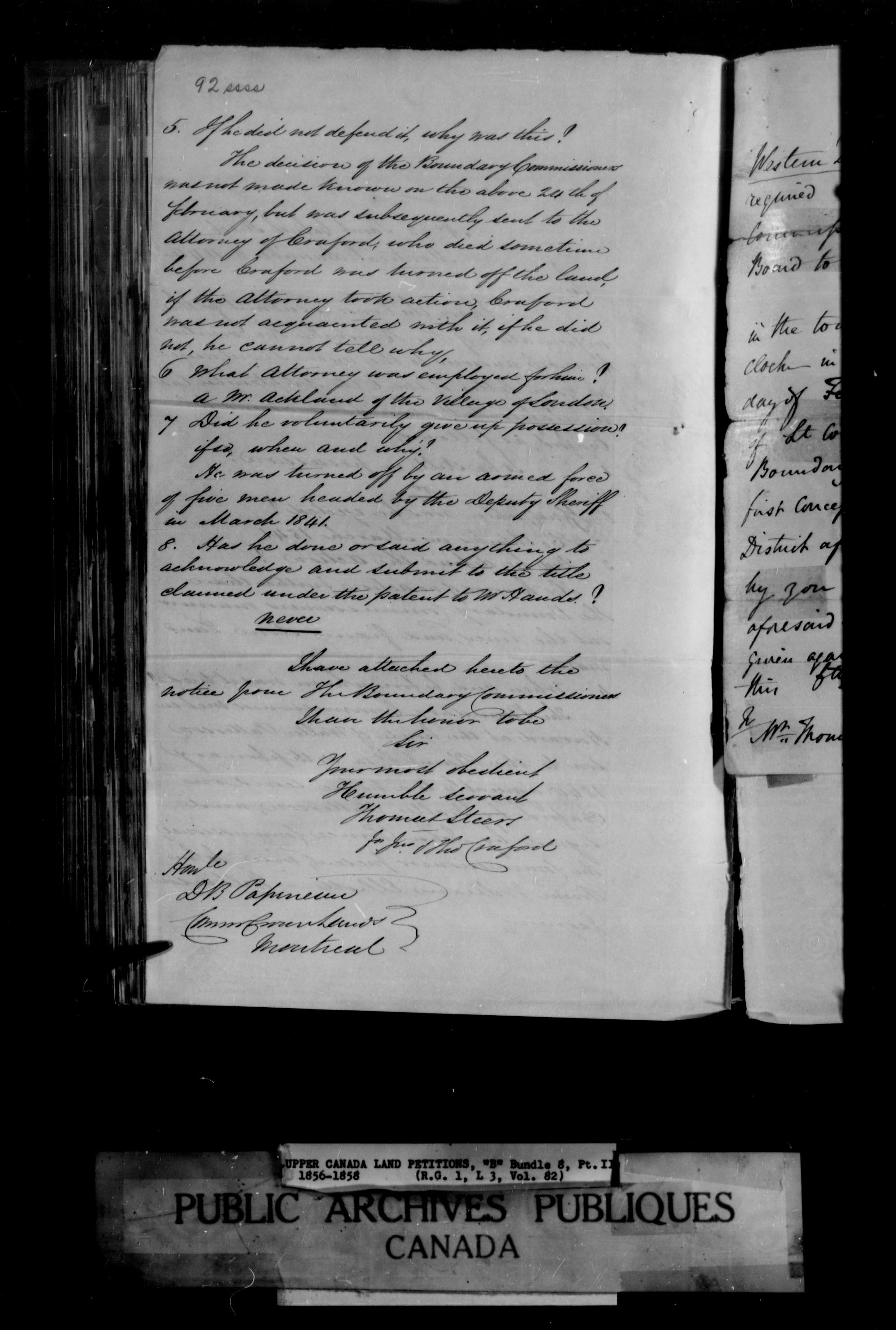 Title: Upper Canada Land Petitions (1763-1865) - Mikan Number: 205131 - Microform: c-1644