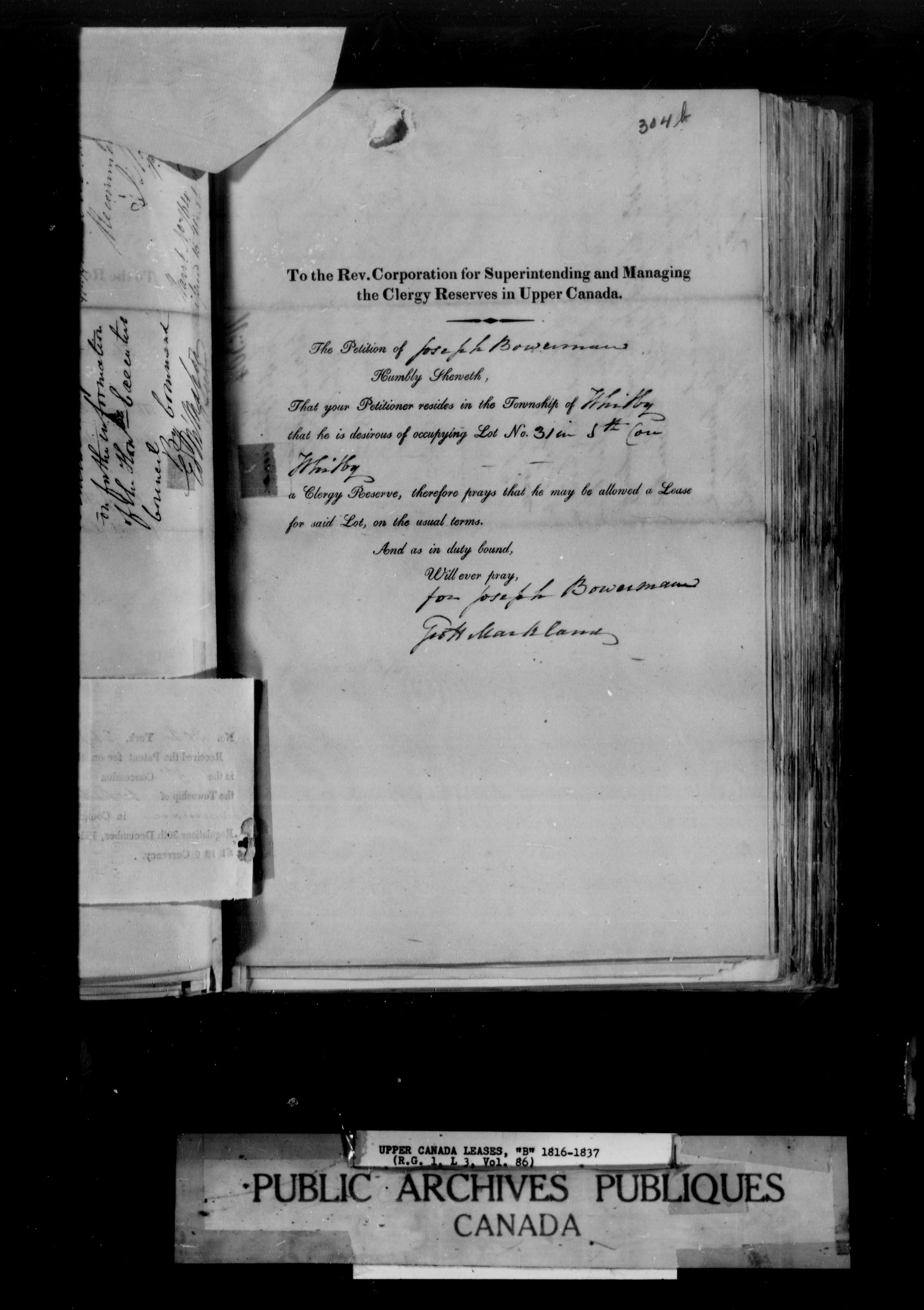 Title: Upper Canada Land Petitions (1763-1865) - Mikan Number: 205131 - Microform: c-1645