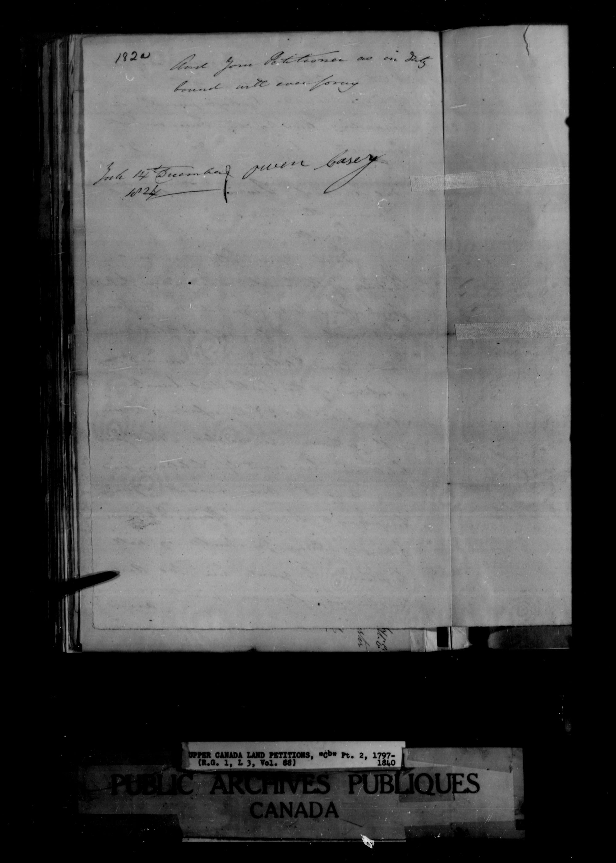 Title: Upper Canada Land Petitions (1763-1865) - Mikan Number: 205131 - Microform: c-1646