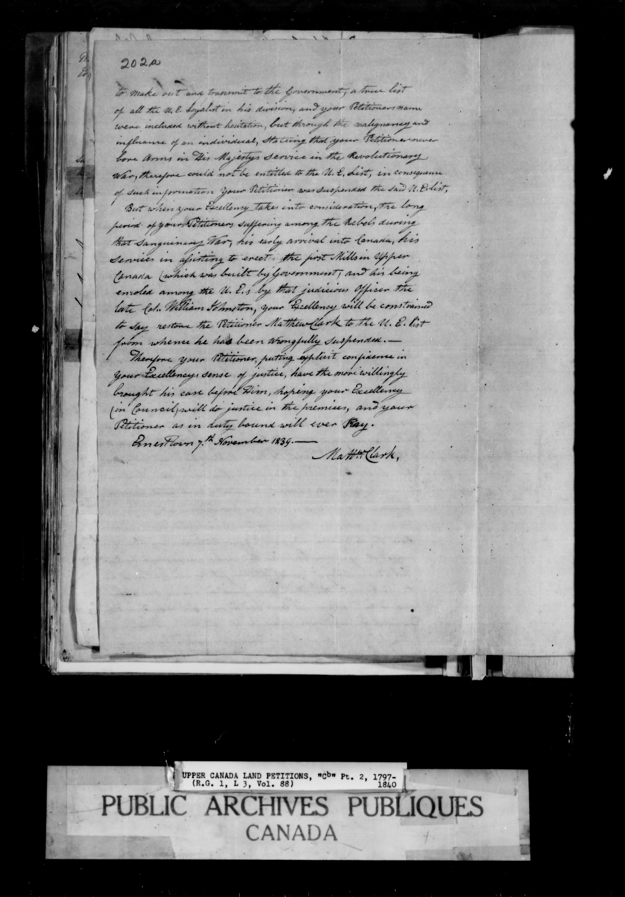 Title: Upper Canada Land Petitions (1763-1865) - Mikan Number: 205131 - Microform: c-1647