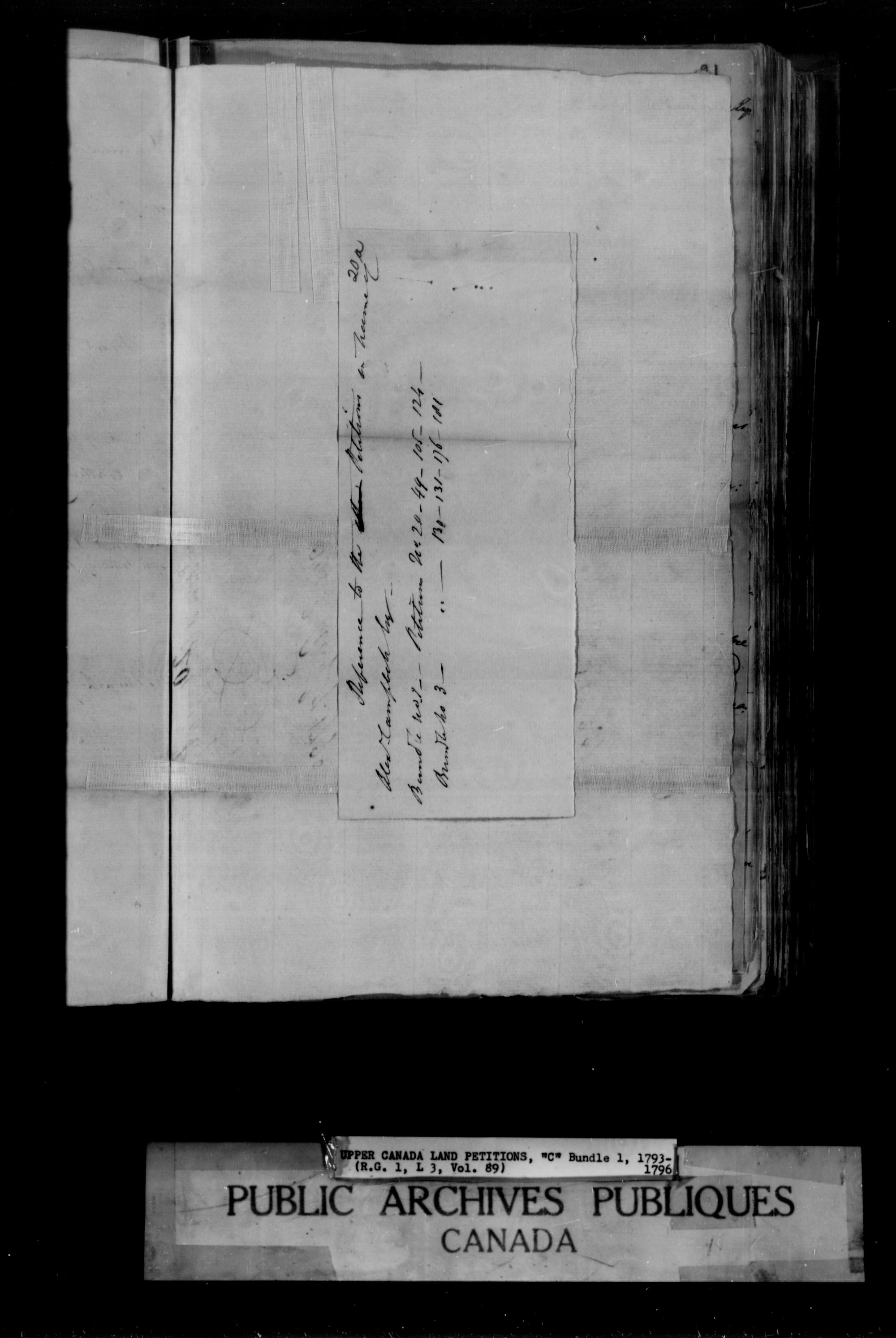 Title: Upper Canada Land Petitions (1763-1865) - Mikan Number: 205131 - Microform: c-1647