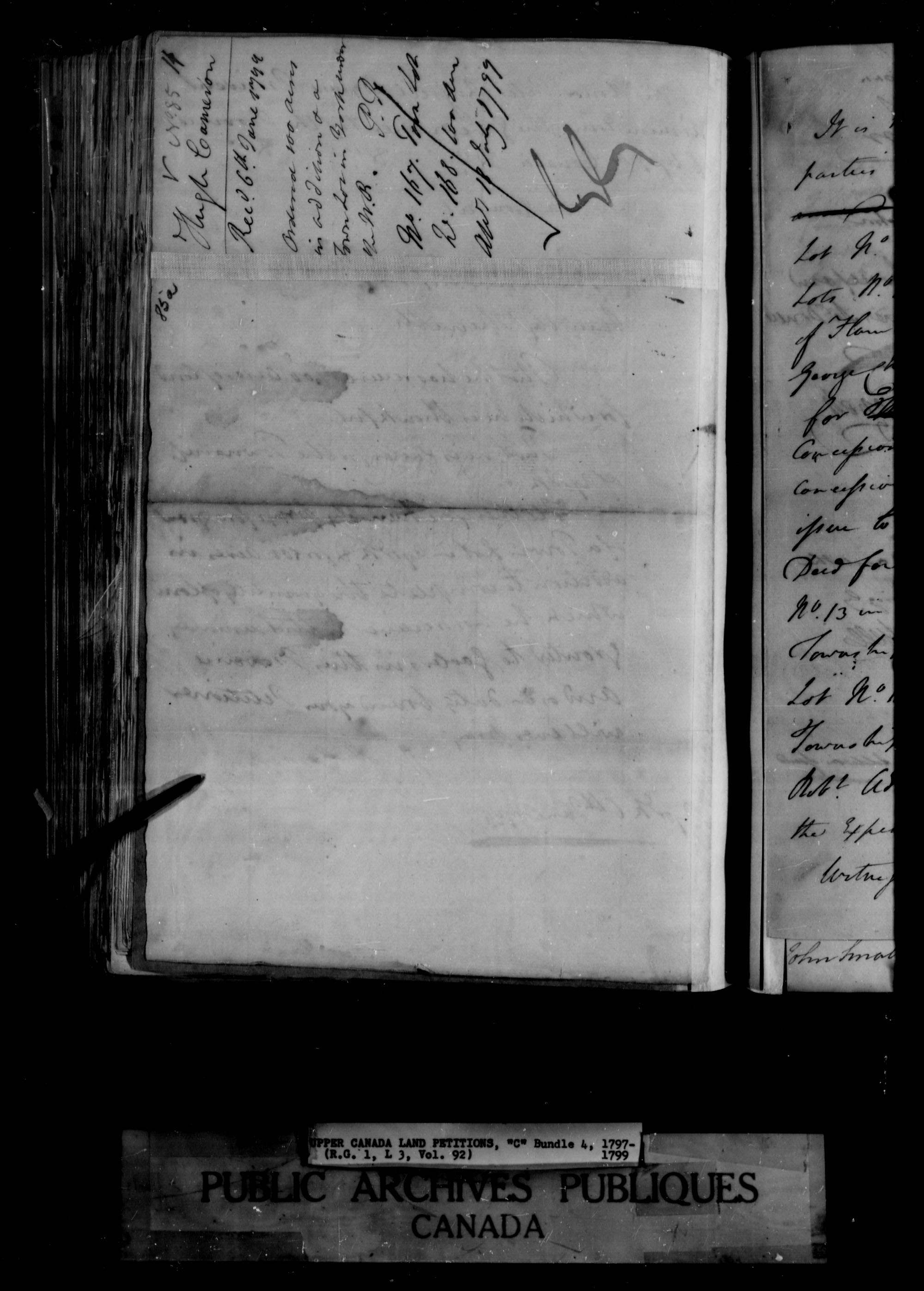 Title: Upper Canada Land Petitions (1763-1865) - Mikan Number: 205131 - Microform: c-1648