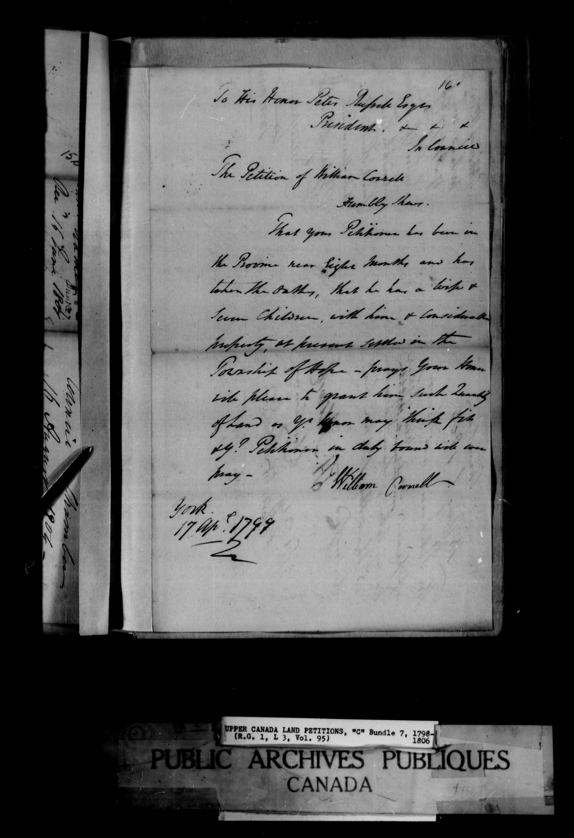 Title: Upper Canada Land Petitions (1763-1865) - Mikan Number: 205131 - Microform: c-1650