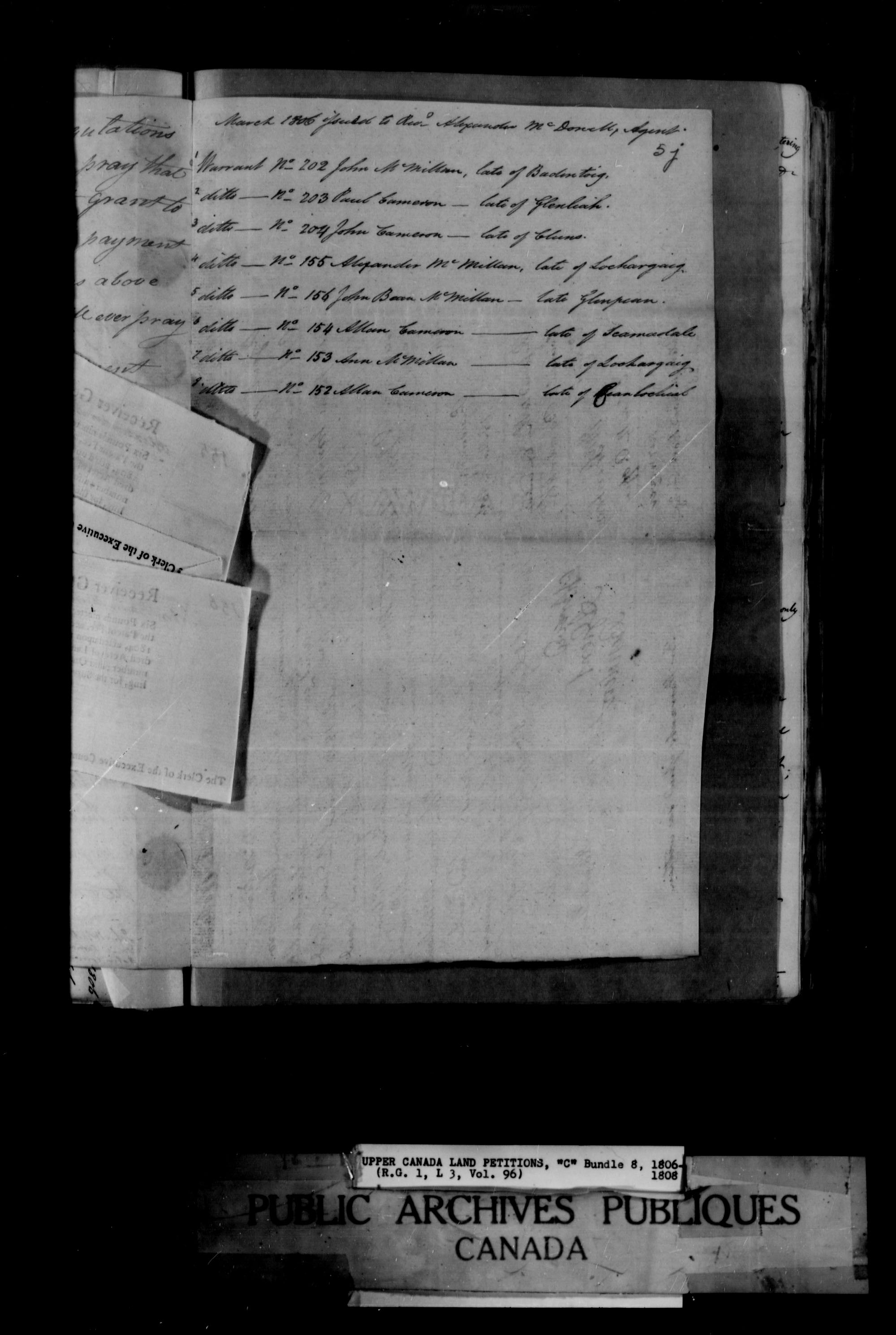 Title: Upper Canada Land Petitions (1763-1865) - Mikan Number: 205131 - Microform: c-1650