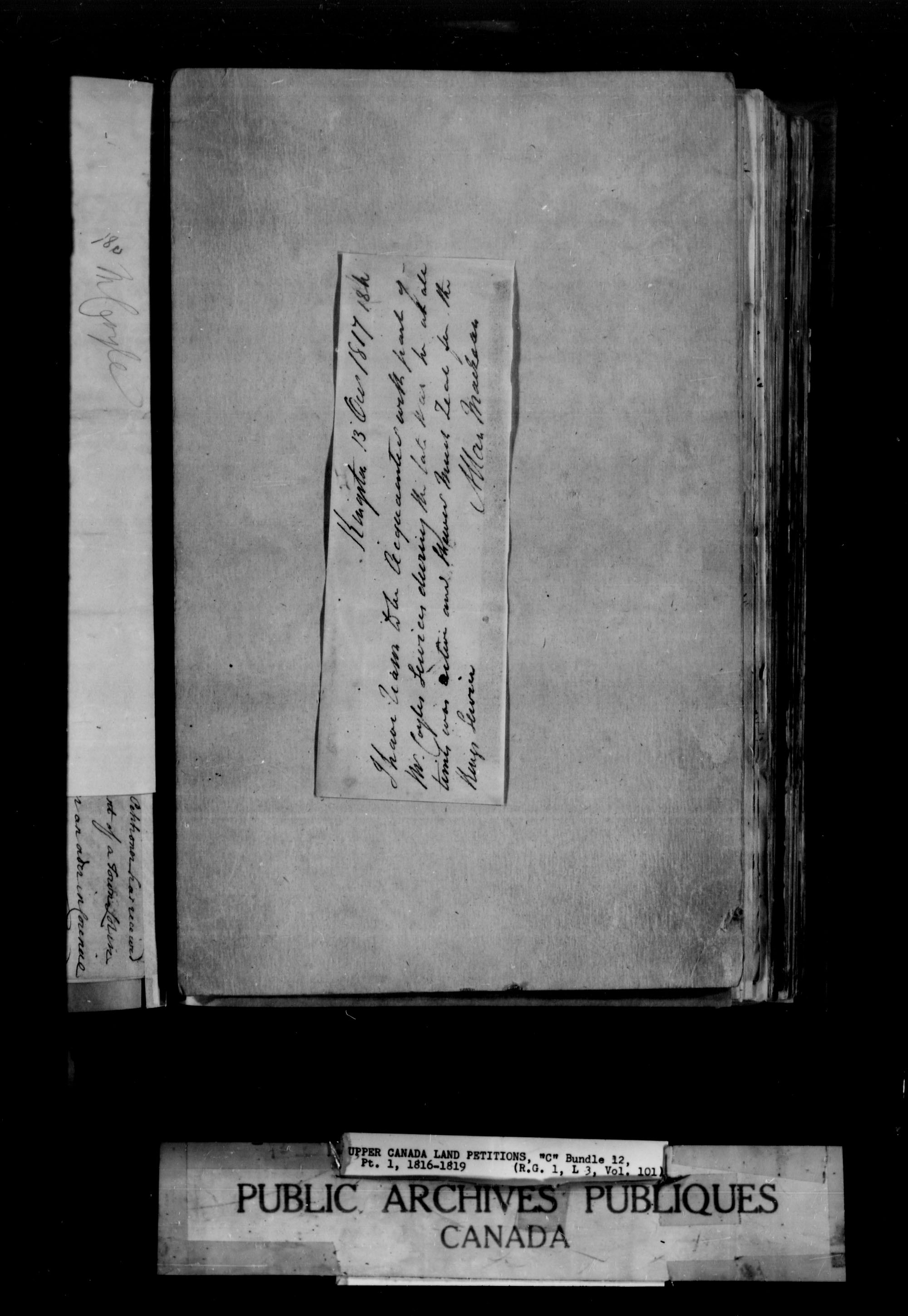 Title: Upper Canada Land Petitions (1763-1865) - Mikan Number: 205131 - Microform: c-1652