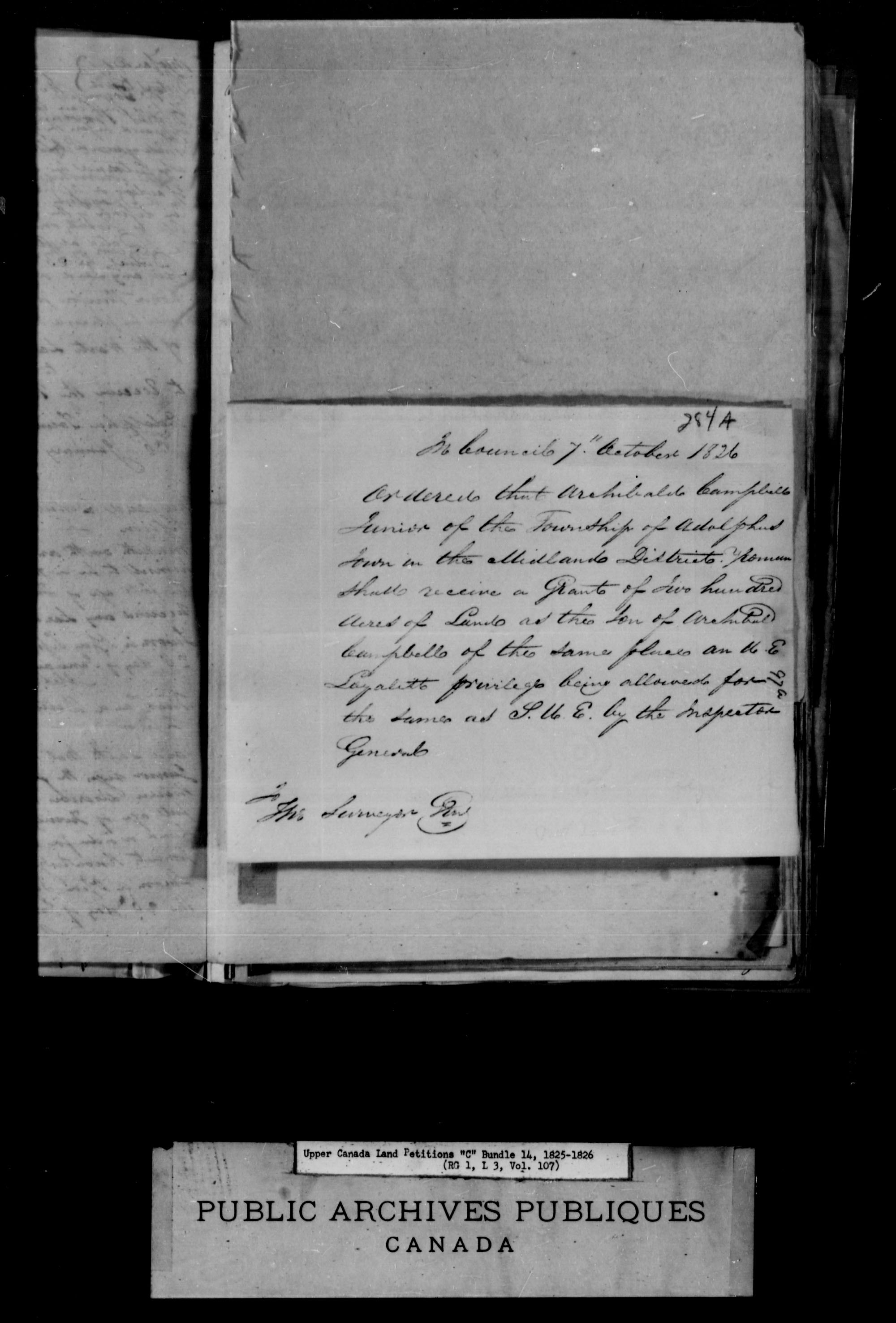 Titre : Demandes de terres du Haut-Canada (1763-1865) - N d'enregistrement Mikan : 205131 - Microforme : c-1725