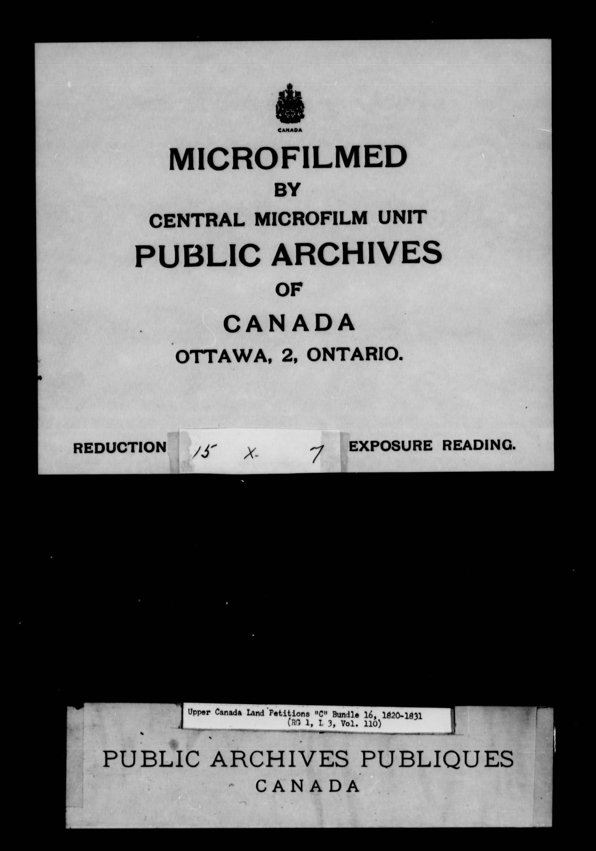 Titre : Demandes de terres du Haut-Canada (1763-1865) - N d'enregistrement Mikan : 205131 - Microforme : c-1726