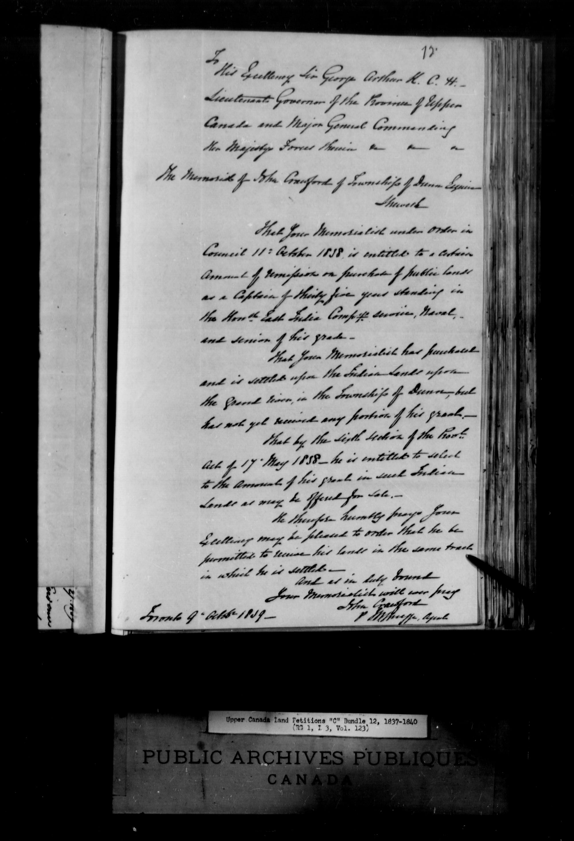 Title: Upper Canada Land Petitions (1763-1865) - Mikan Number: 205131 - Microform: c-1730