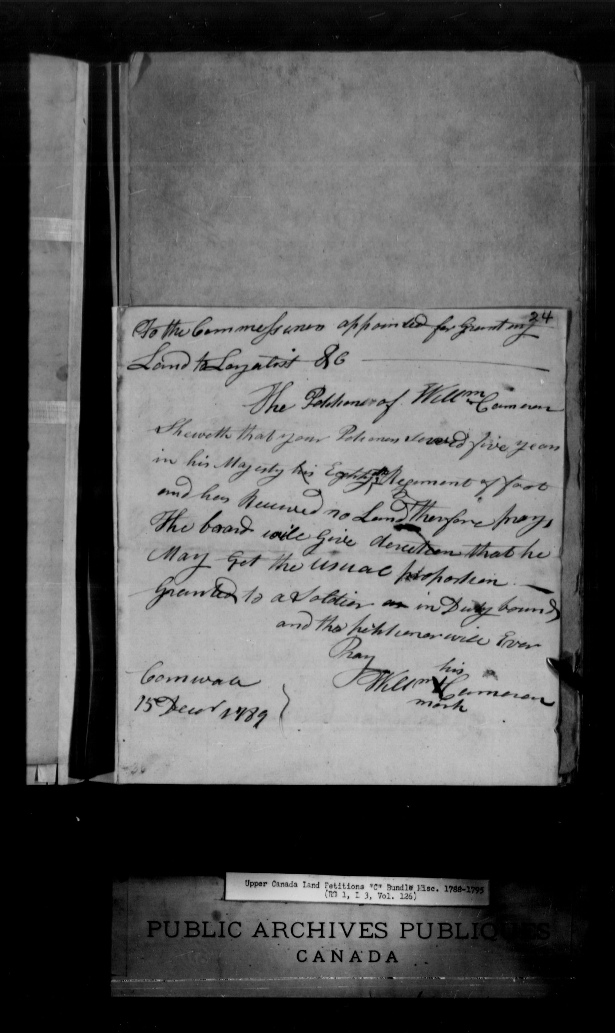 Title: Upper Canada Land Petitions (1763-1865) - Mikan Number: 205131 - Microform: c-1731