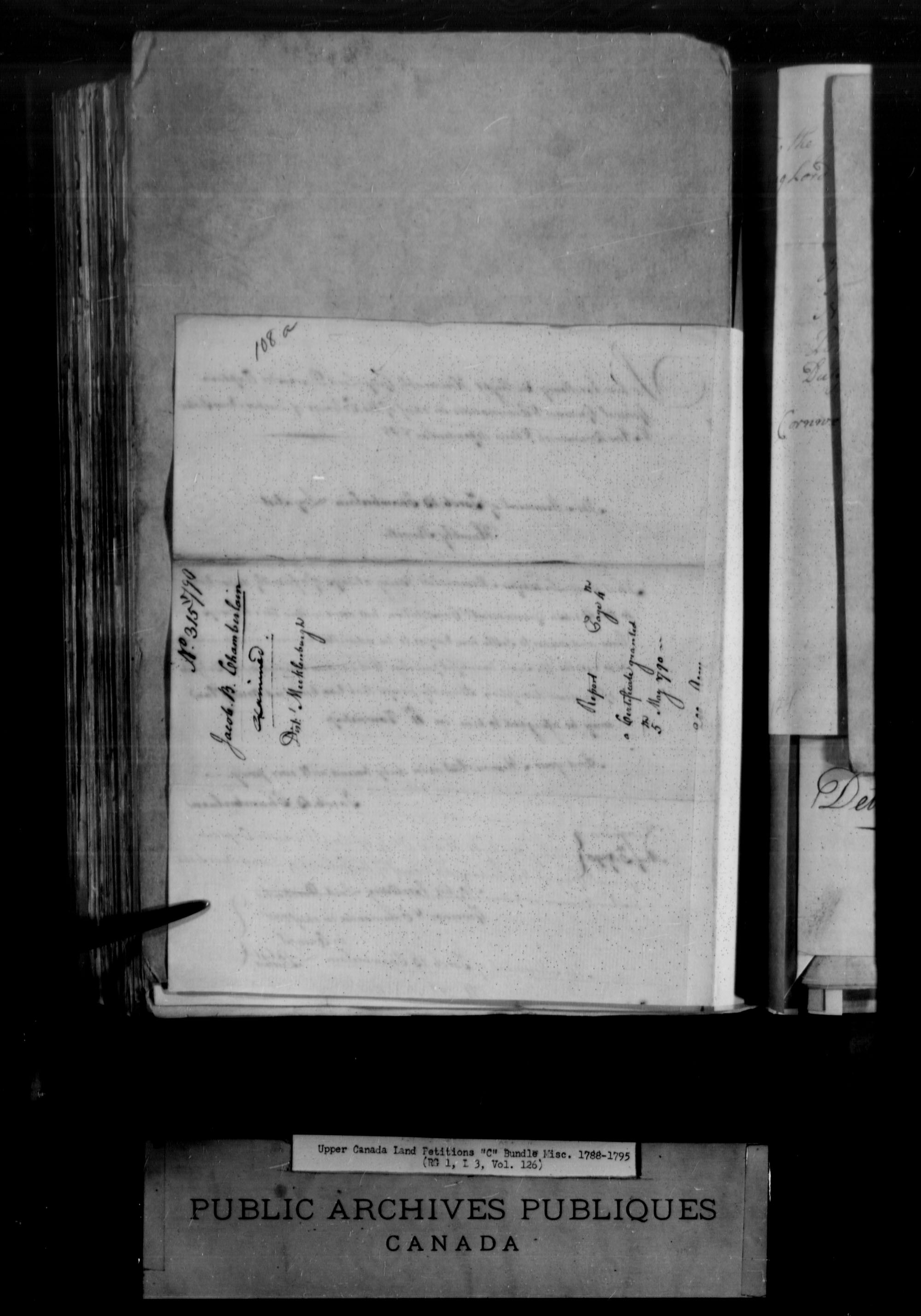 Title: Upper Canada Land Petitions (1763-1865) - Mikan Number: 205131 - Microform: c-1732