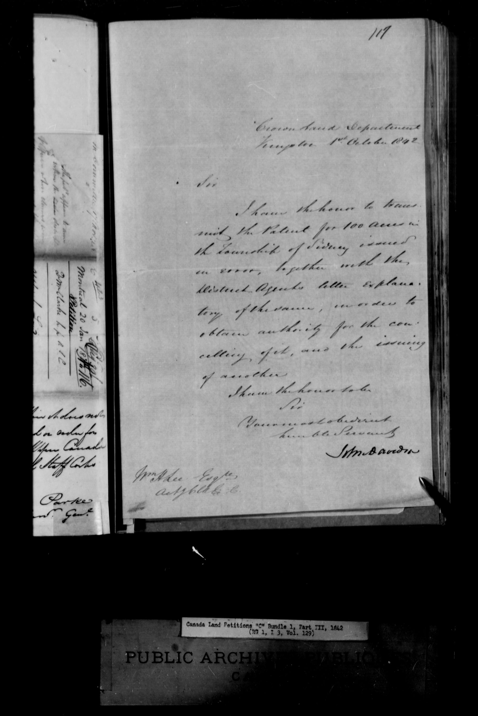 Title: Upper Canada Land Petitions (1763-1865) - Mikan Number: 205131 - Microform: c-1733
