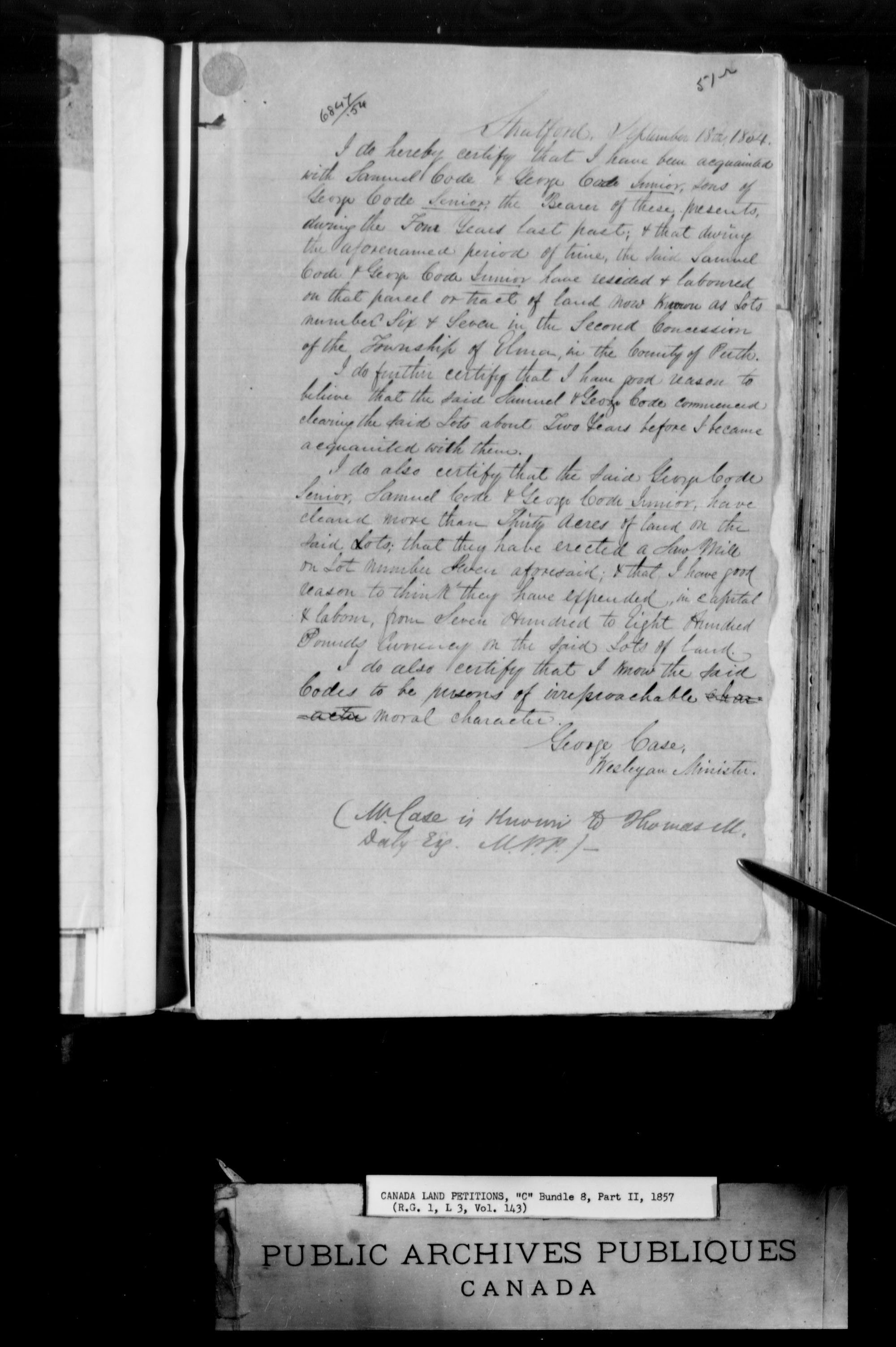 Title: Upper Canada Land Petitions (1763-1865) - Mikan Number: 205131 - Microform: c-1739