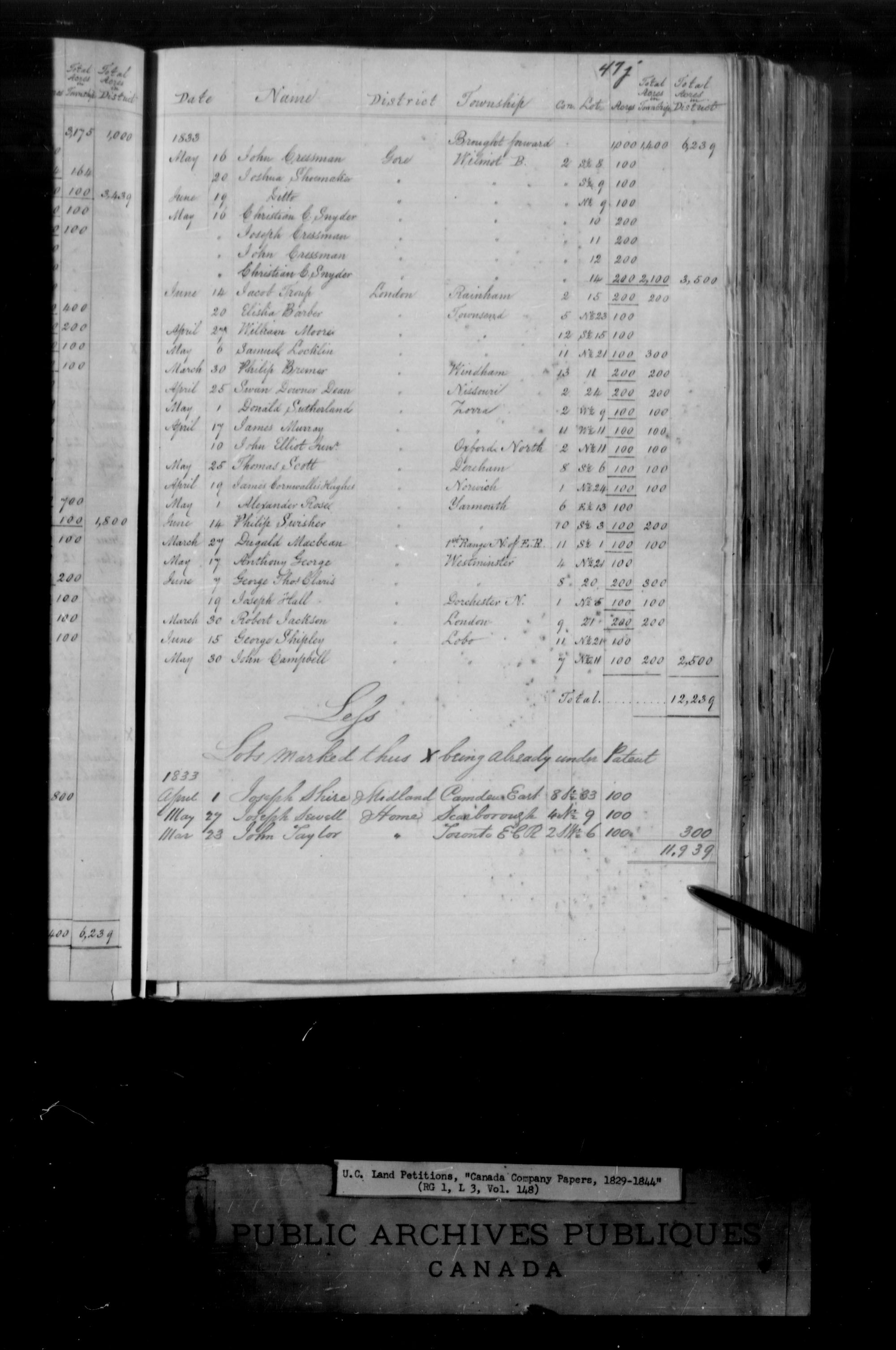 Title: Upper Canada Land Petitions (1763-1865) - Mikan Number: 205131 - Microform: c-1741