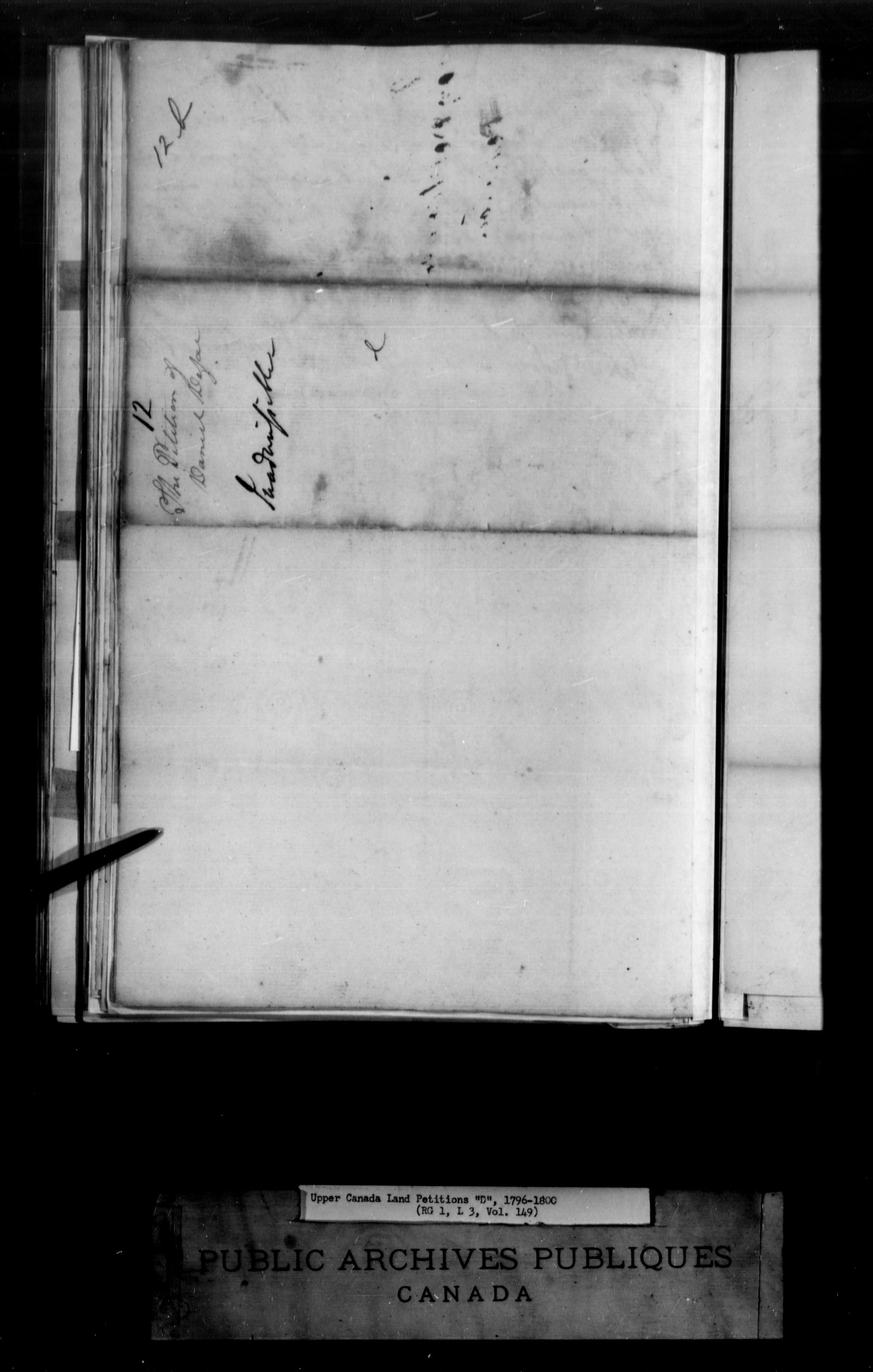 Title: Upper Canada Land Petitions (1763-1865) - Mikan Number: 205131 - Microform: c-1742