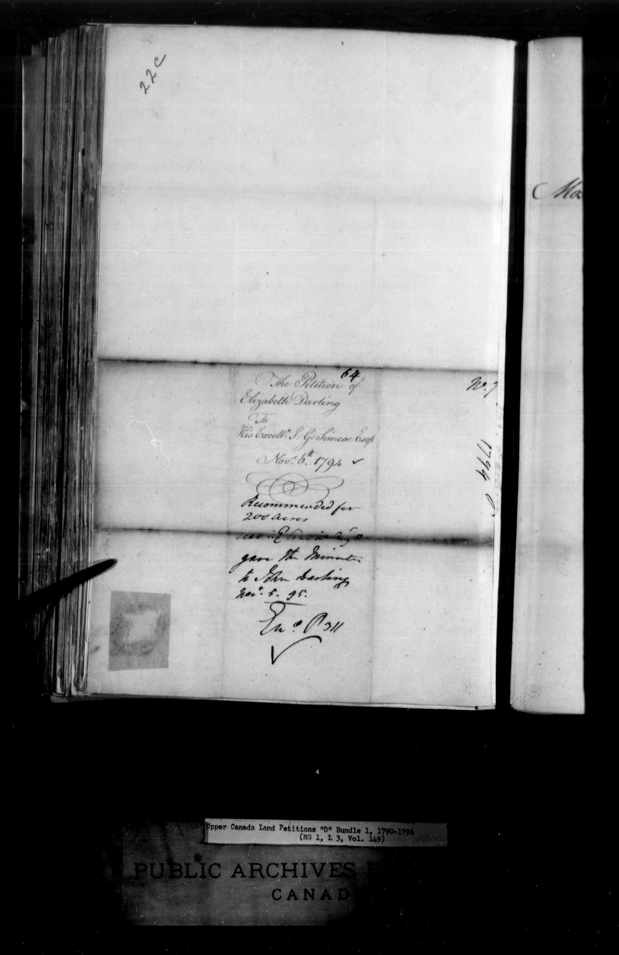 Title: Upper Canada Land Petitions (1763-1865) - Mikan Number: 205131 - Microform: c-1742