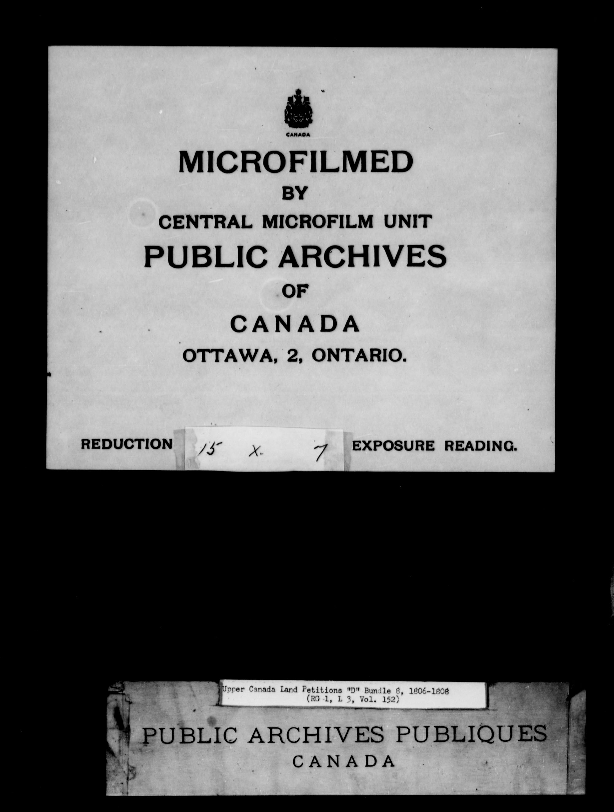 Titre : Demandes de terres du Haut-Canada (1763-1865) - N d'enregistrement Mikan : 205131 - Microforme : c-1744