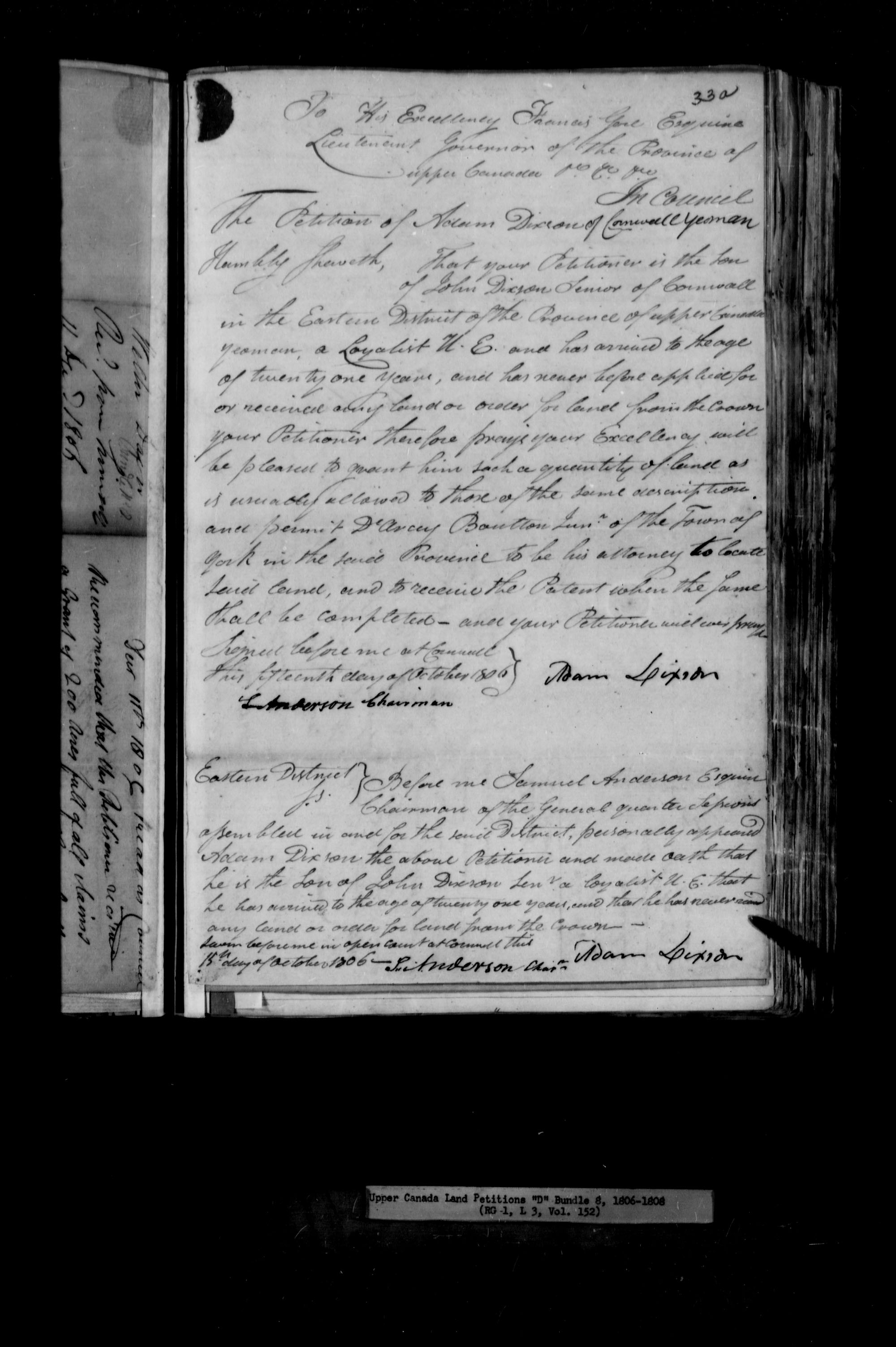Titre : Demandes de terres du Haut-Canada (1763-1865) - N d'enregistrement Mikan : 205131 - Microforme : c-1744