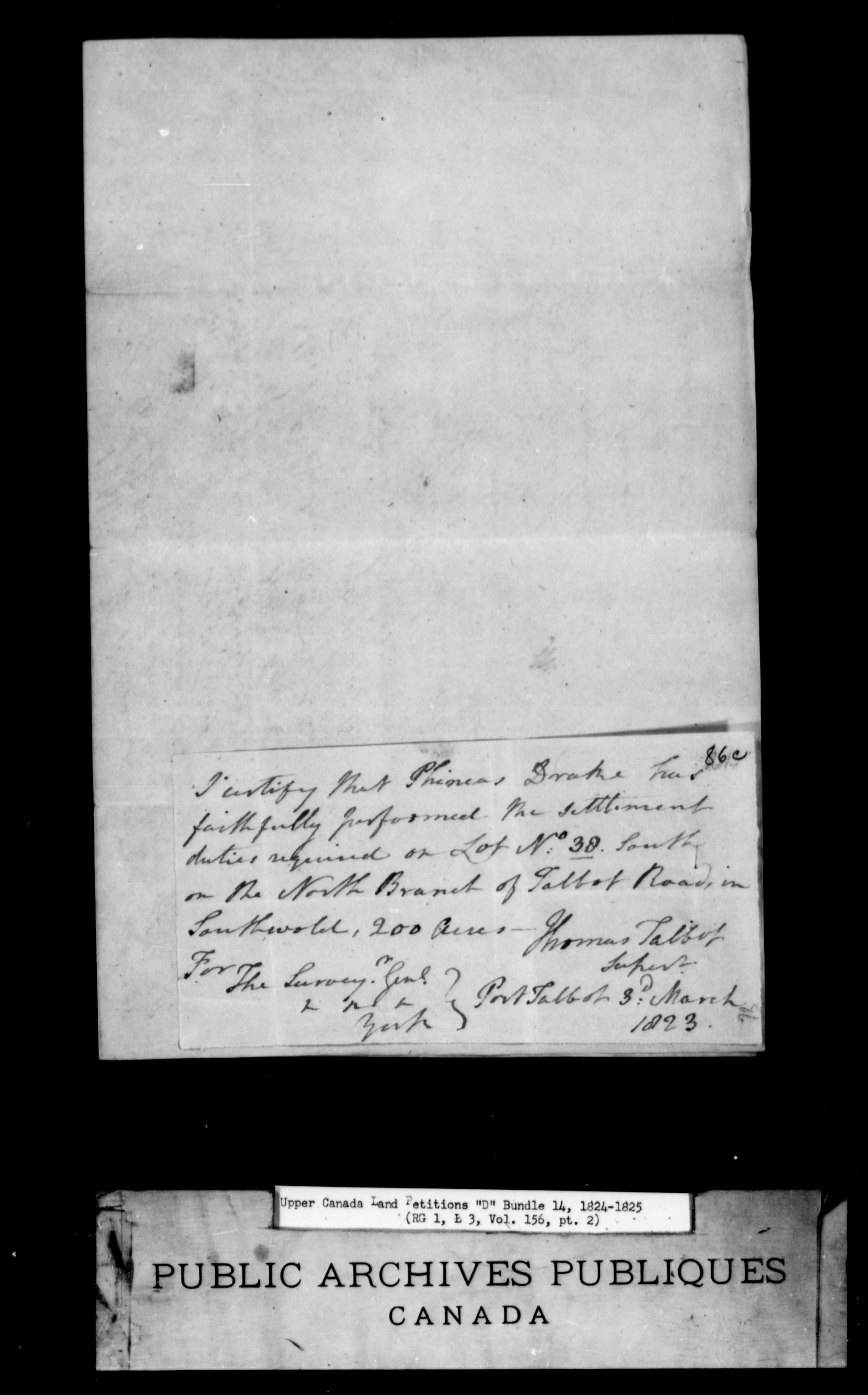 Title: Upper Canada Land Petitions (1763-1865) - Mikan Number: 205131 - Microform: c-1745