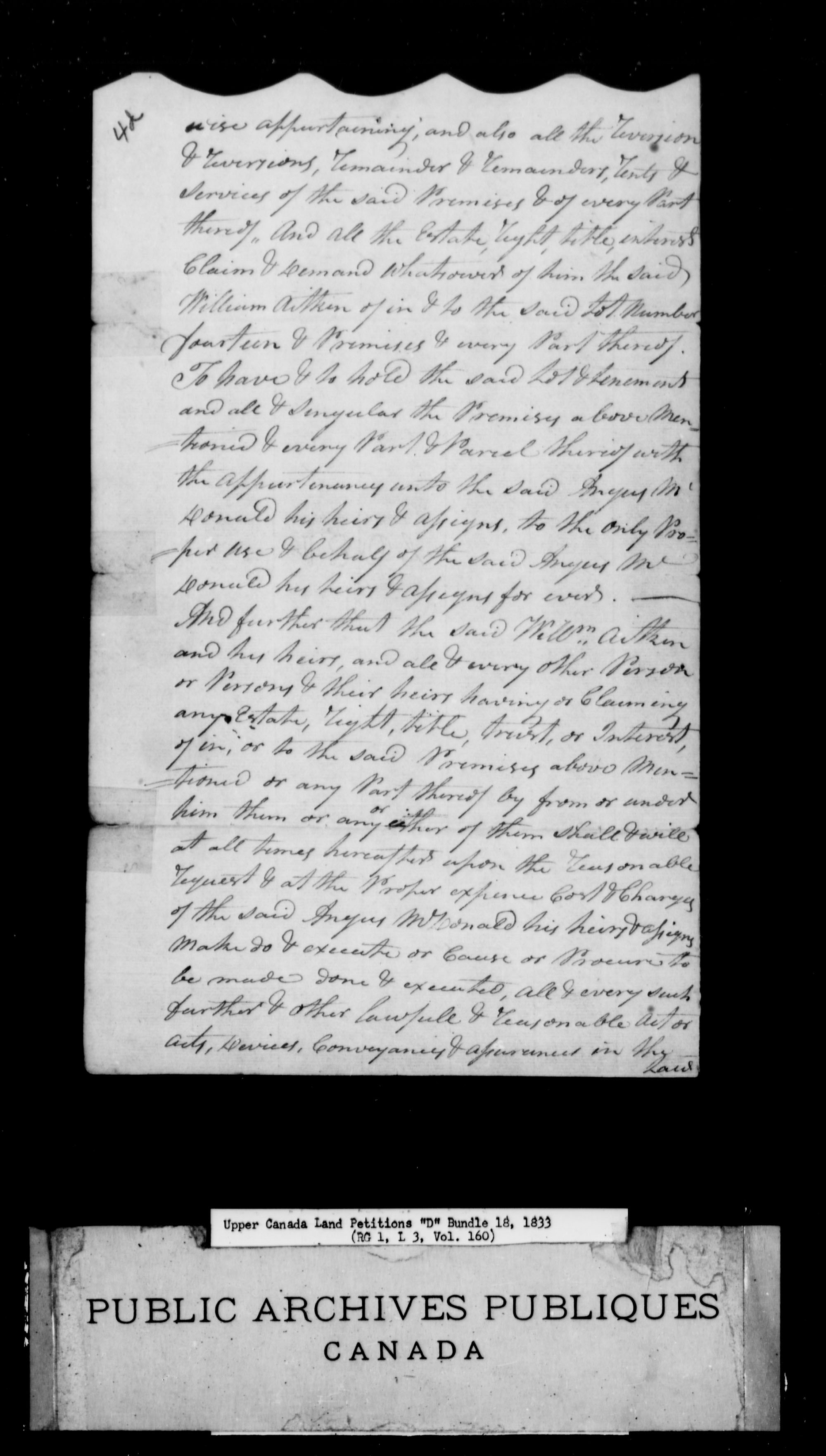 Title: Upper Canada Land Petitions (1763-1865) - Mikan Number: 205131 - Microform: c-1876