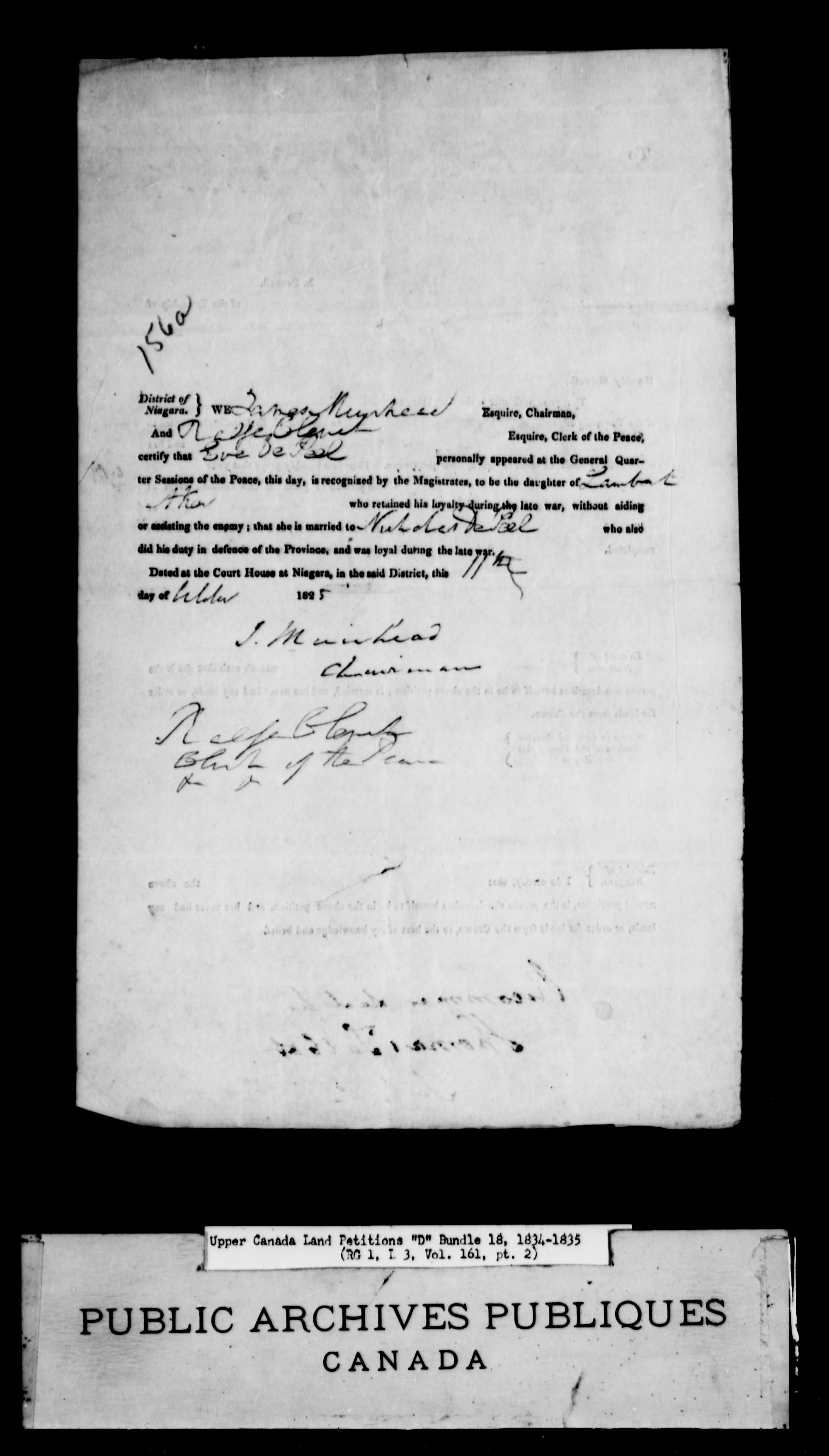 Title: Upper Canada Land Petitions (1763-1865) - Mikan Number: 205131 - Microform: c-1877