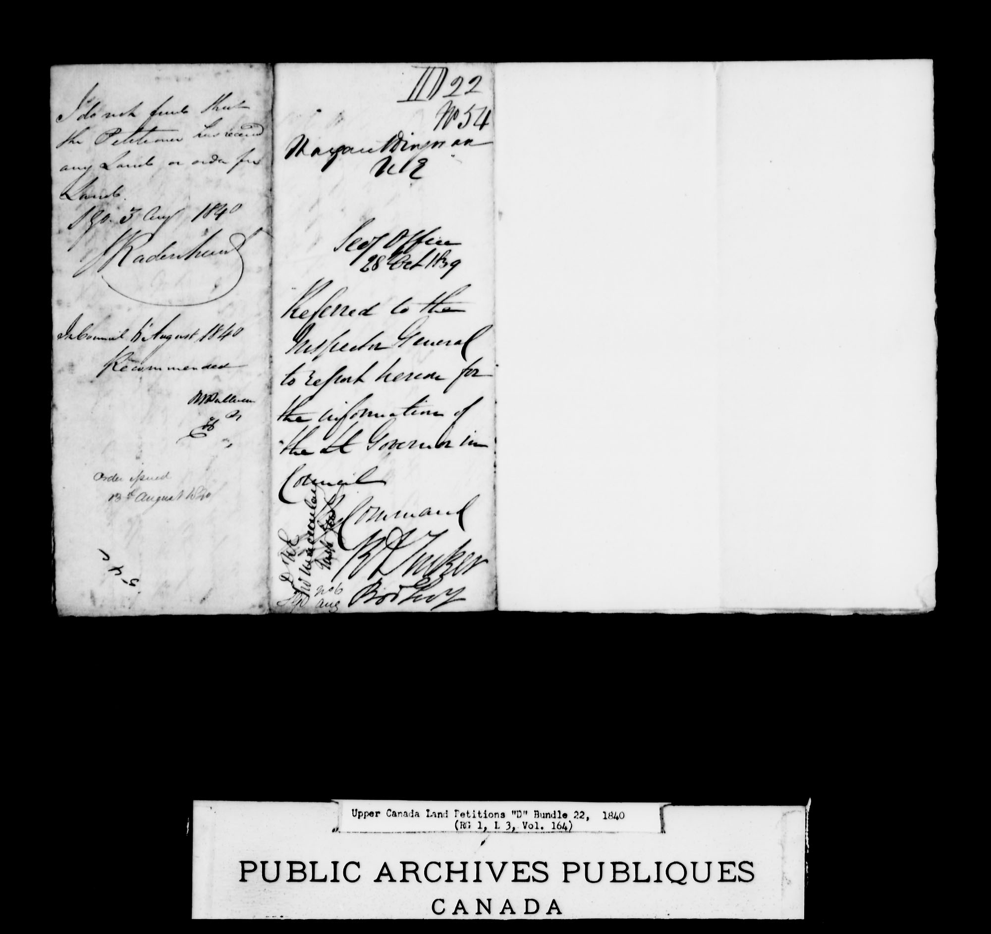 Title: Upper Canada Land Petitions (1763-1865) - Mikan Number: 205131 - Microform: c-1879