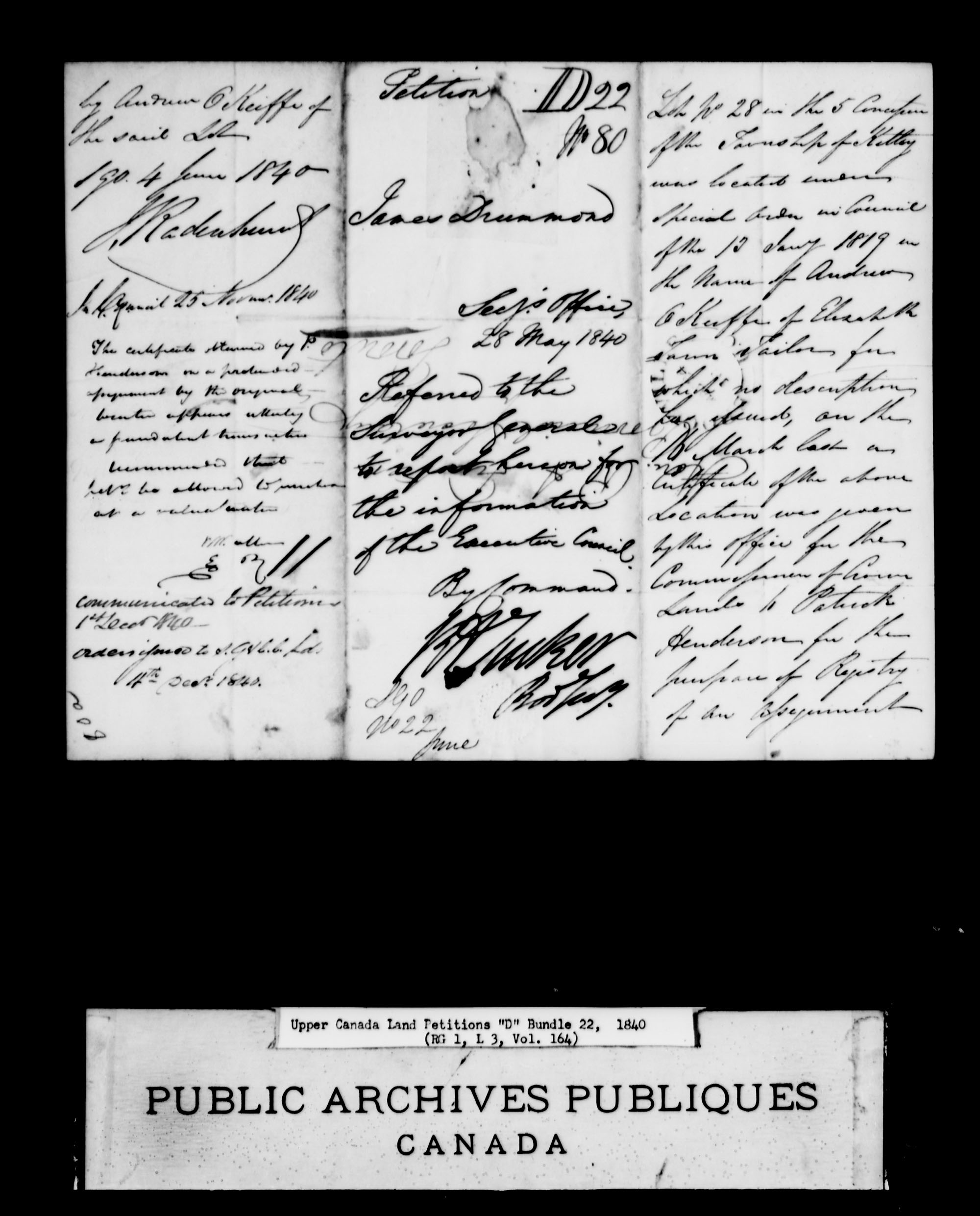 Title: Upper Canada Land Petitions (1763-1865) - Mikan Number: 205131 - Microform: c-1879
