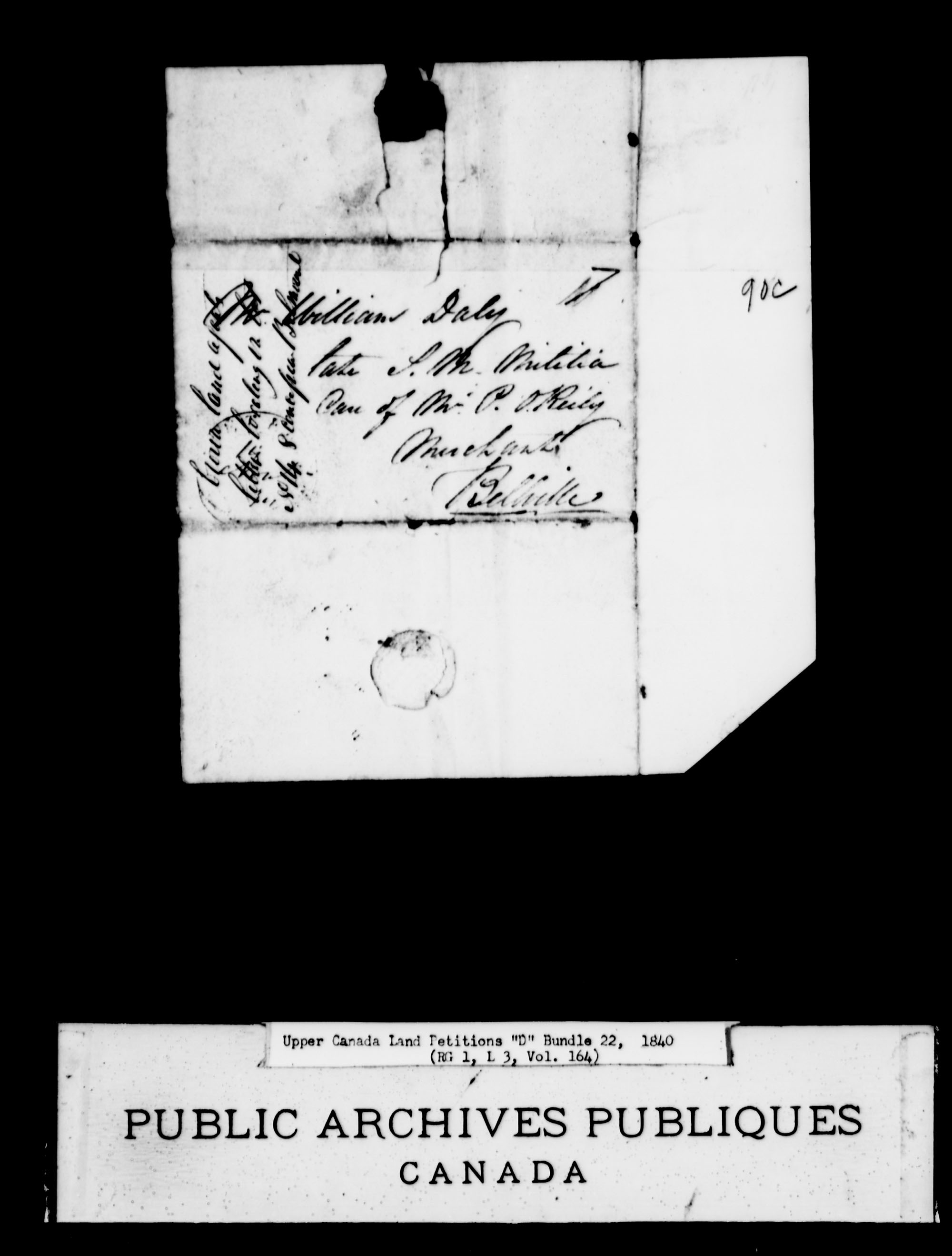 Titre : Demandes de terres du Haut-Canada (1763-1865) - N d'enregistrement Mikan : 205131 - Microforme : c-1879