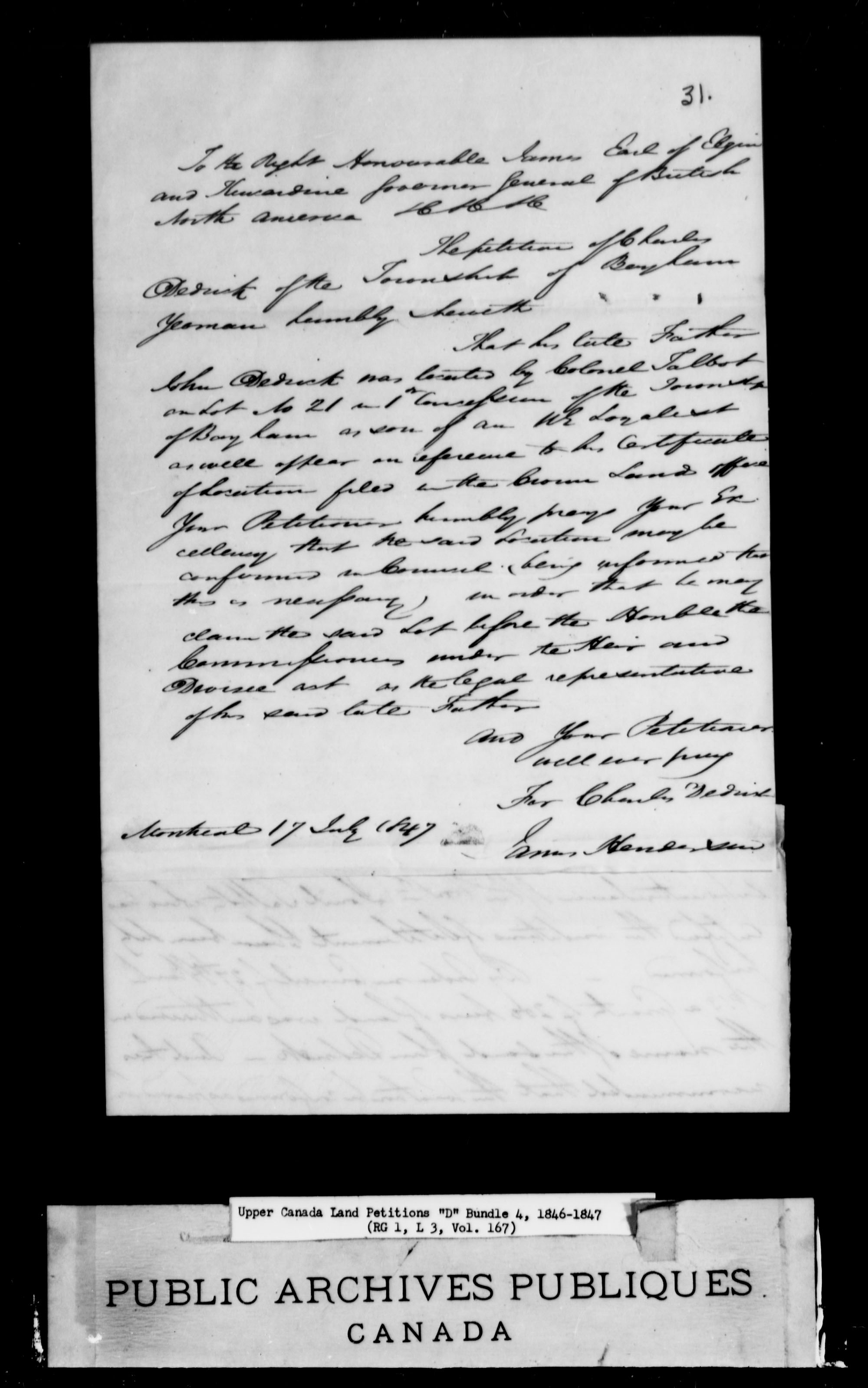 Title: Upper Canada Land Petitions (1763-1865) - Mikan Number: 205131 - Microform: c-1881