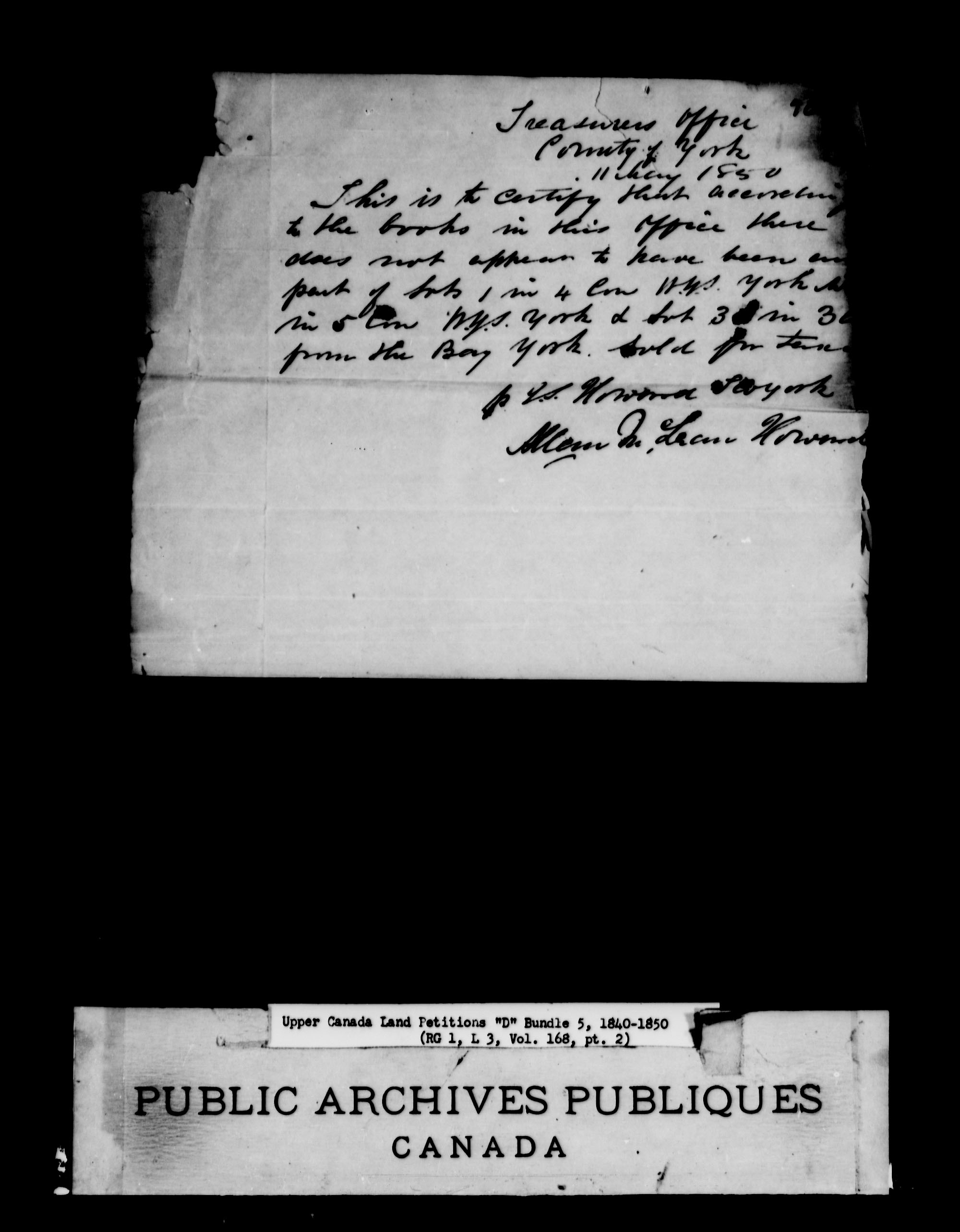 Title: Upper Canada Land Petitions (1763-1865) - Mikan Number: 205131 - Microform: c-1882