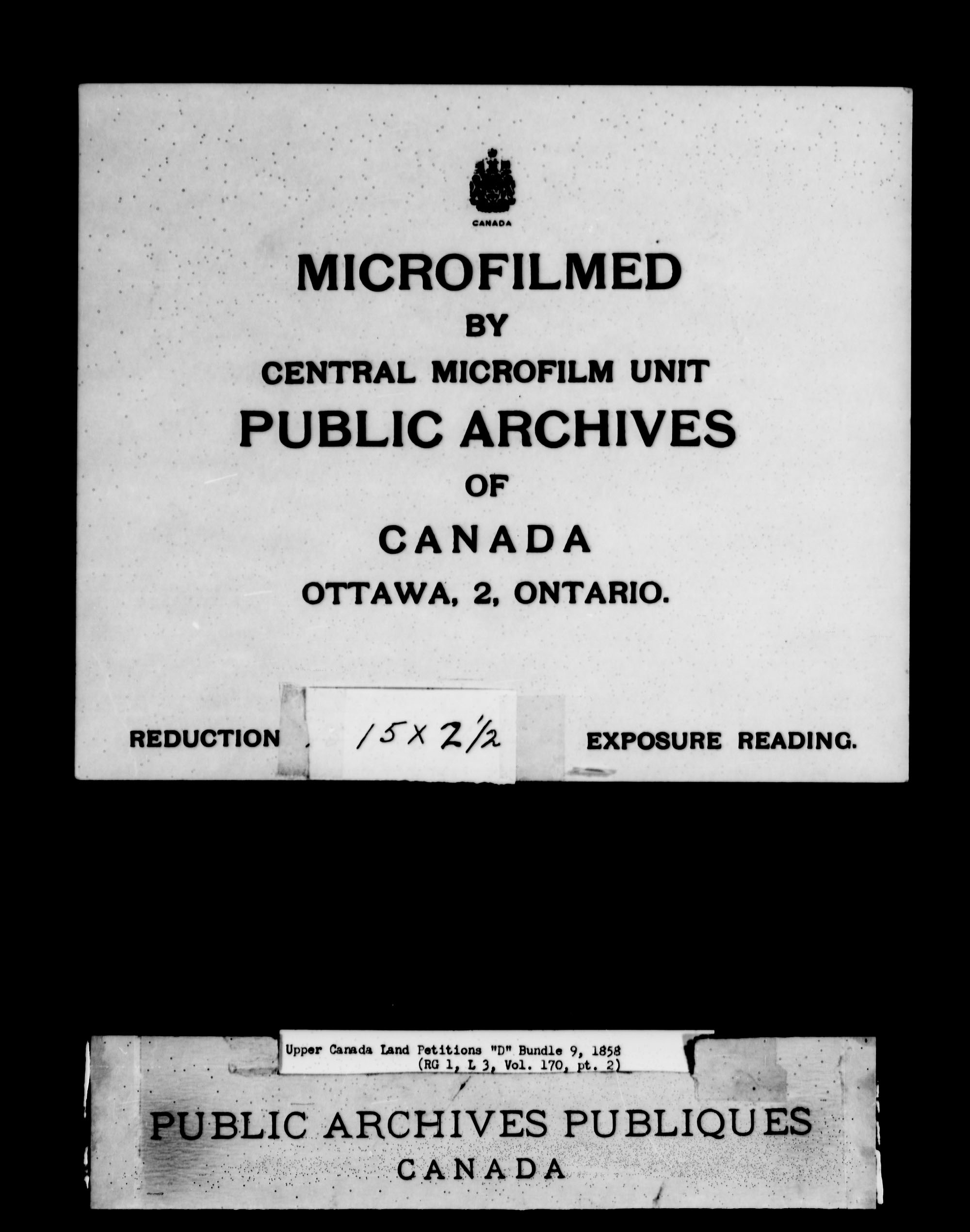 Title: Upper Canada Land Petitions (1763-1865) - Mikan Number: 205131 - Microform: c-1885