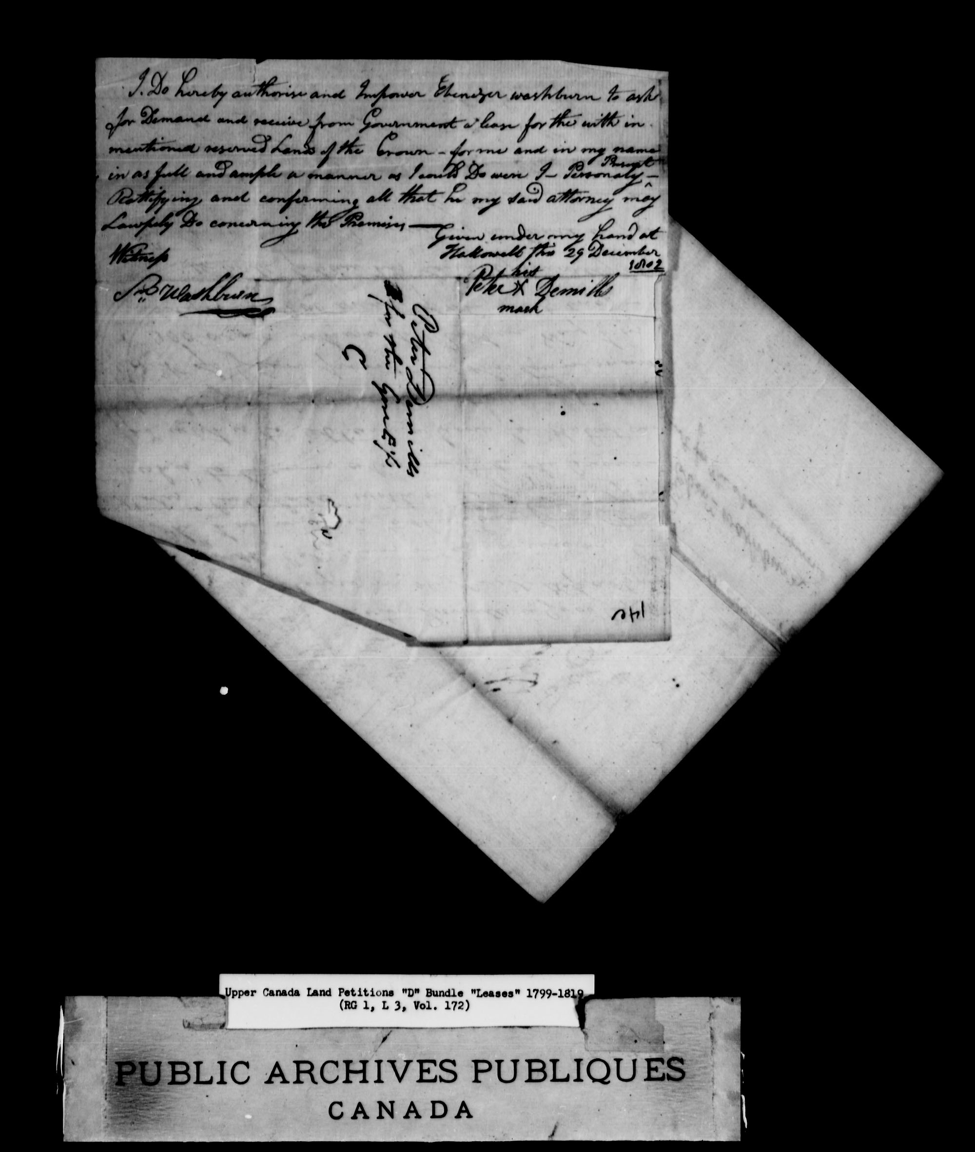 Titre : Demandes de terres du Haut-Canada (1763-1865) - N d'enregistrement Mikan : 205131 - Microforme : c-1886