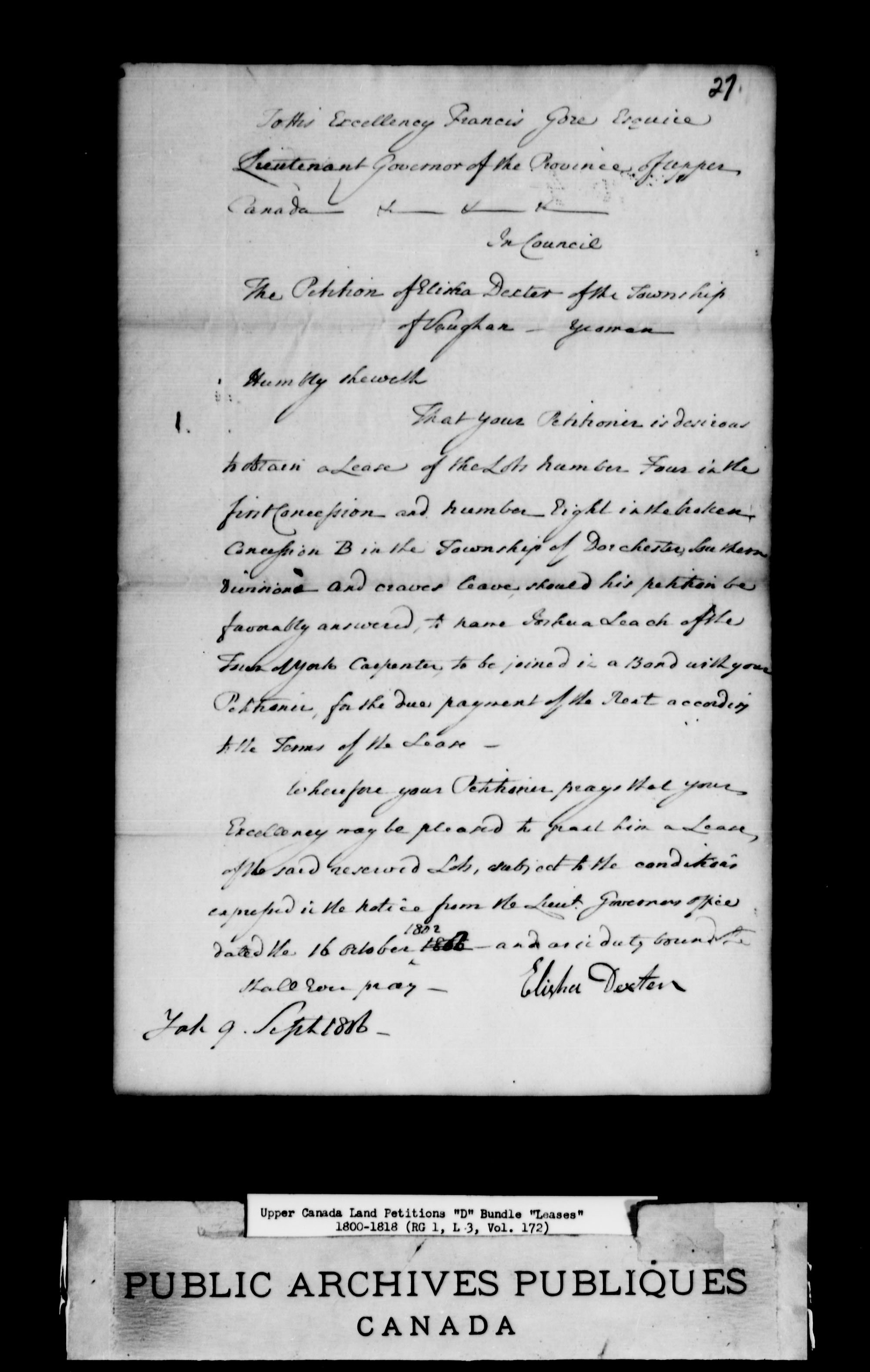 Title: Upper Canada Land Petitions (1763-1865) - Mikan Number: 205131 - Microform: c-1886