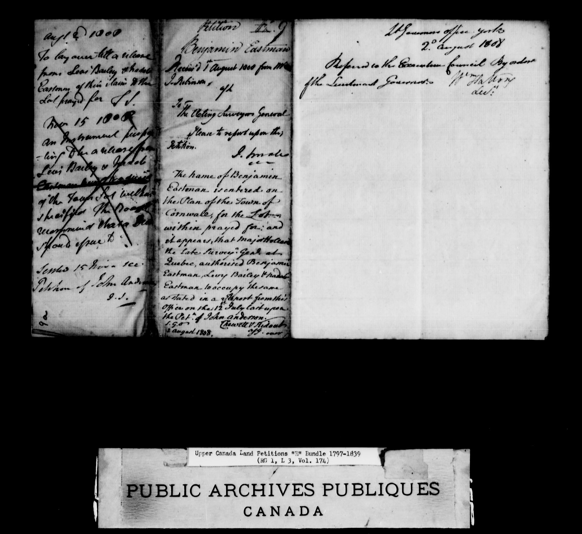Title: Upper Canada Land Petitions (1763-1865) - Mikan Number: 205131 - Microform: c-1886