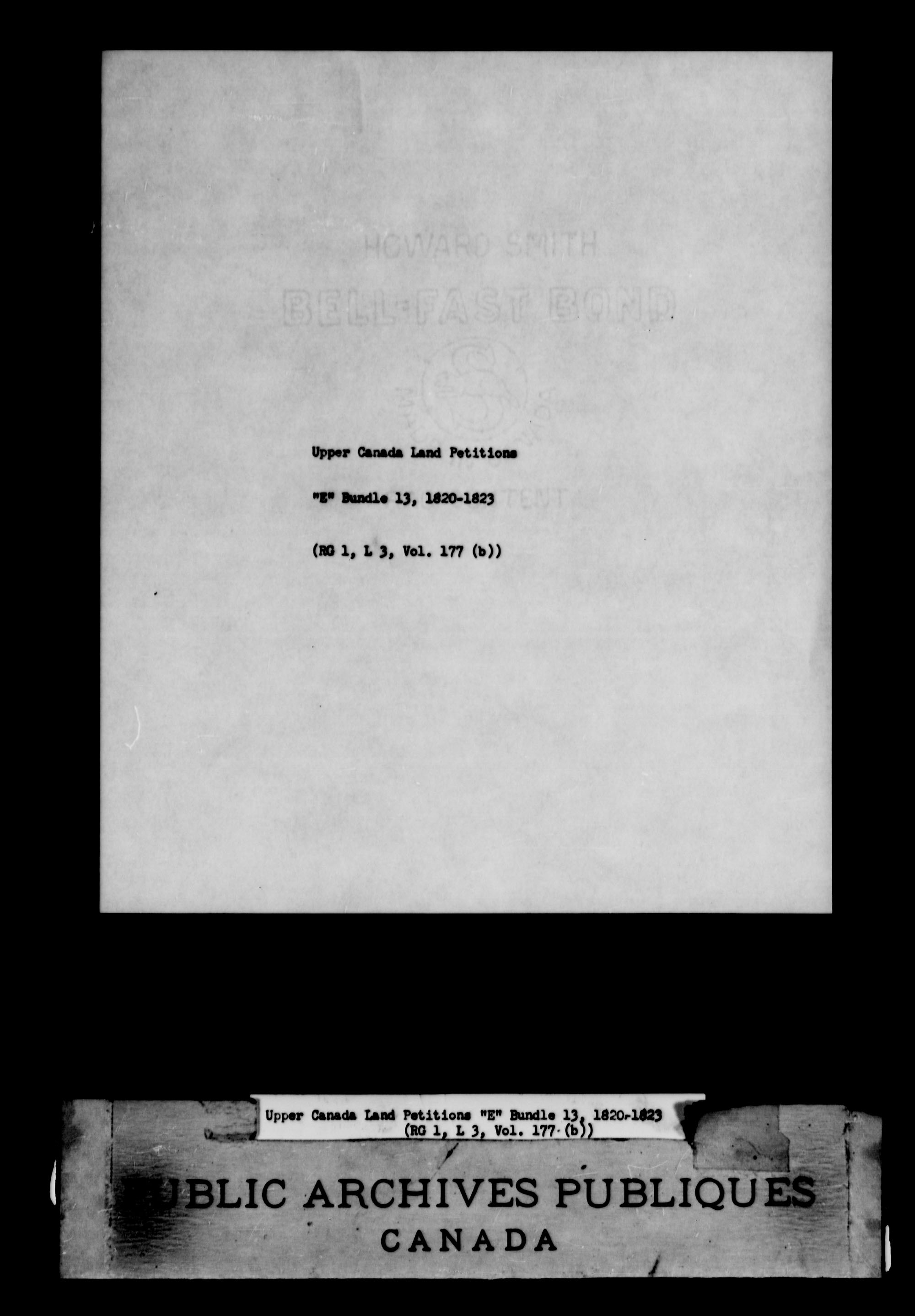 Titre : Demandes de terres du Haut-Canada (1763-1865) - N d'enregistrement Mikan : 205131 - Microforme : c-1889