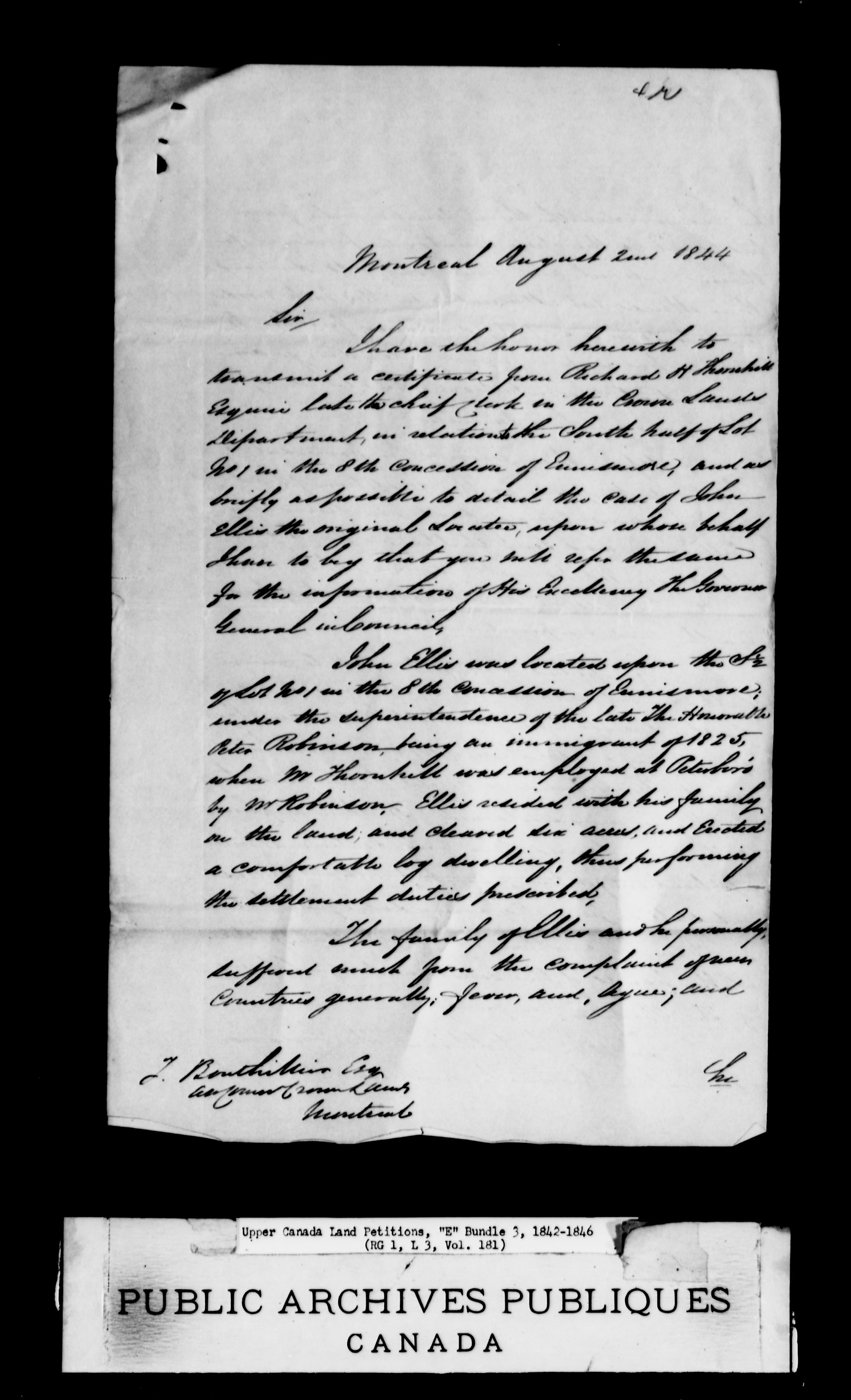 Title: Upper Canada Land Petitions (1763-1865) - Mikan Number: 205131 - Microform: c-1891