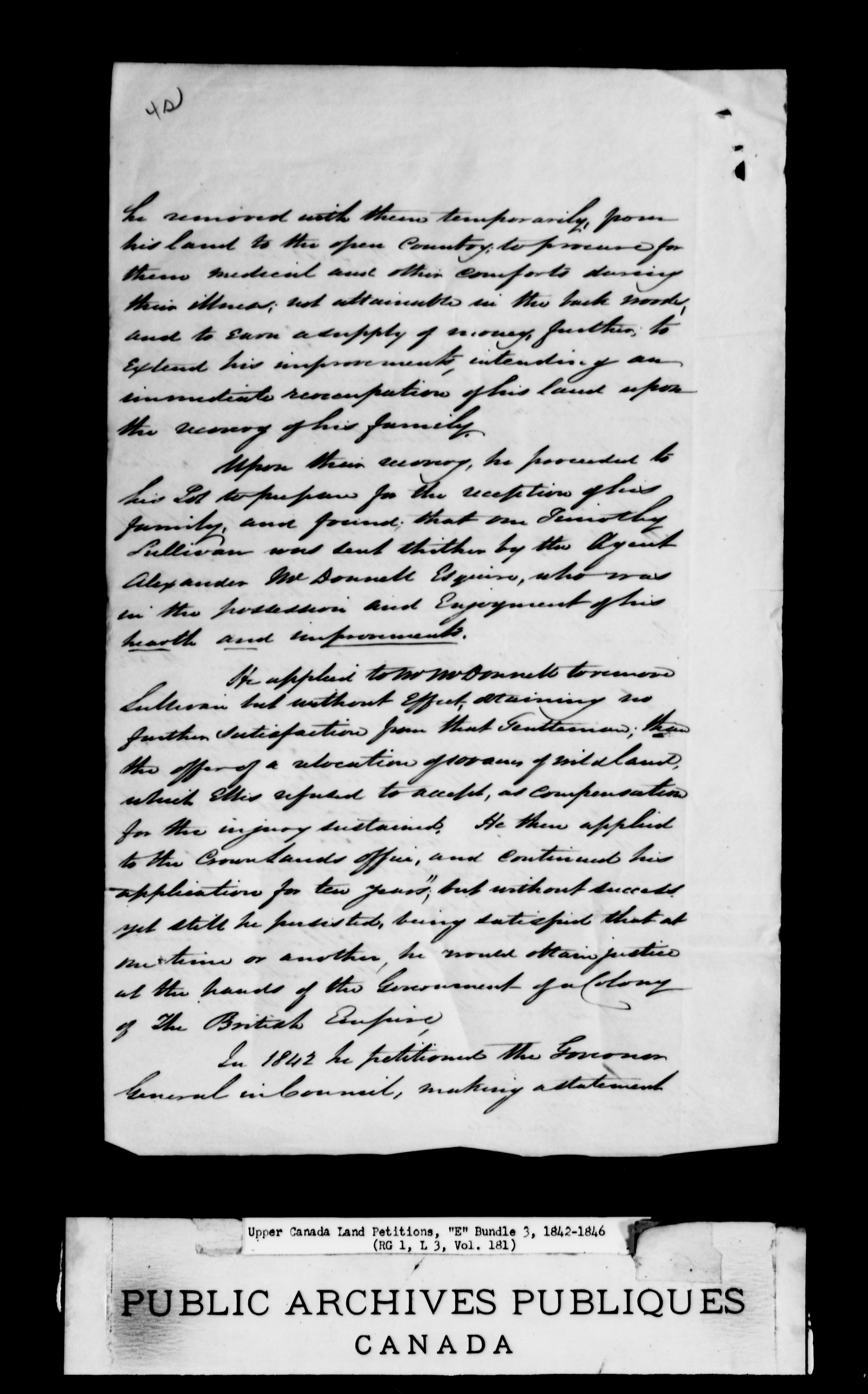 Title: Upper Canada Land Petitions (1763-1865) - Mikan Number: 205131 - Microform: c-1891