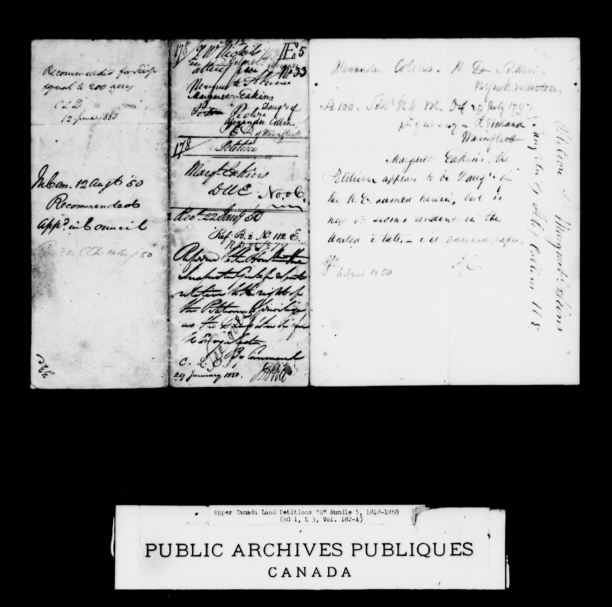 Title: Upper Canada Land Petitions (1763-1865) - Mikan Number: 205131 - Microform: c-1892