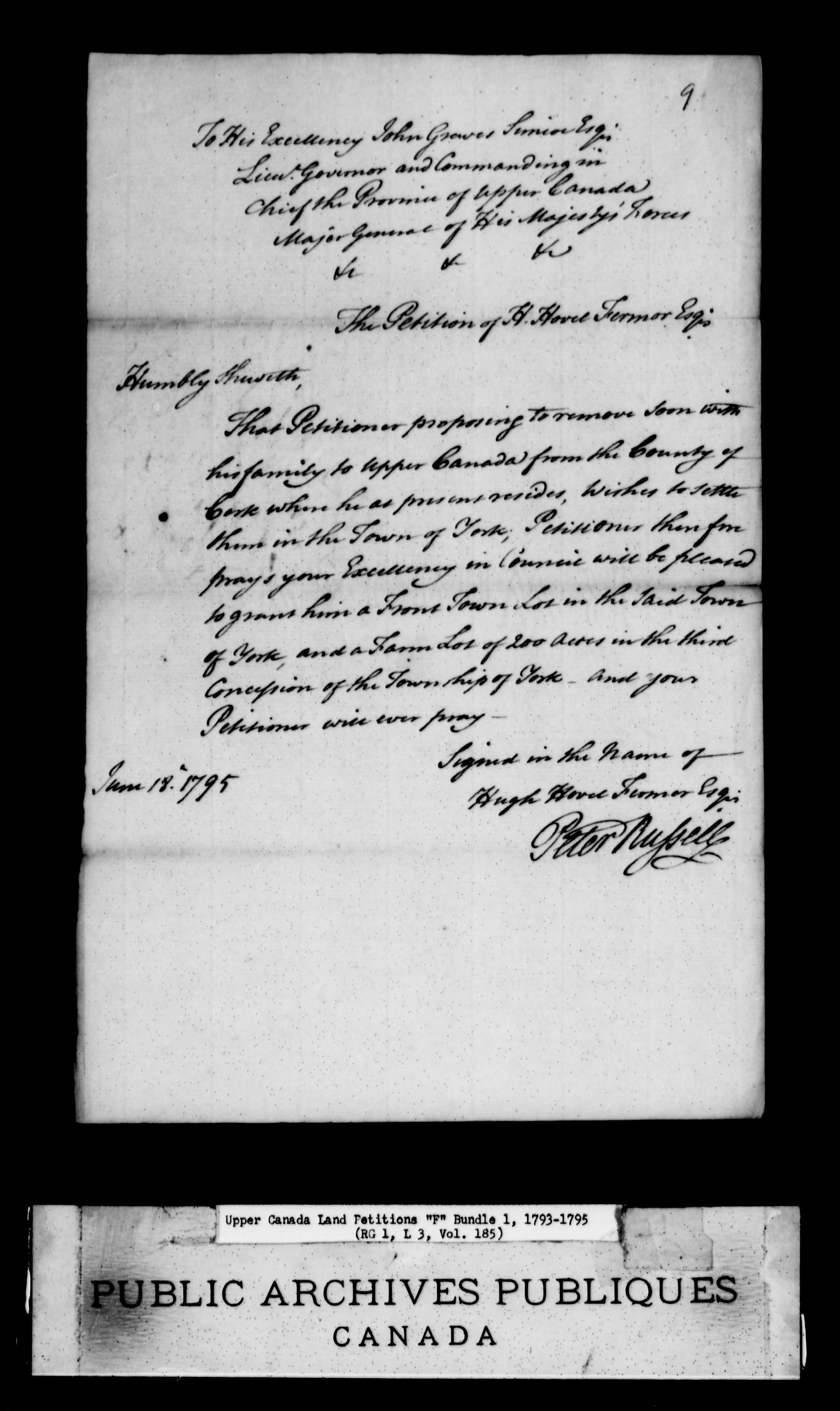 Title: Upper Canada Land Petitions (1763-1865) - Mikan Number: 205131 - Microform: c-1893