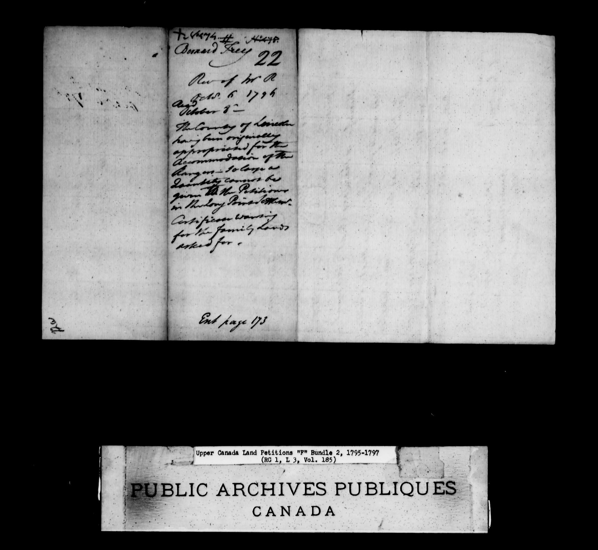 Title: Upper Canada Land Petitions (1763-1865) - Mikan Number: 205131 - Microform: c-1893
