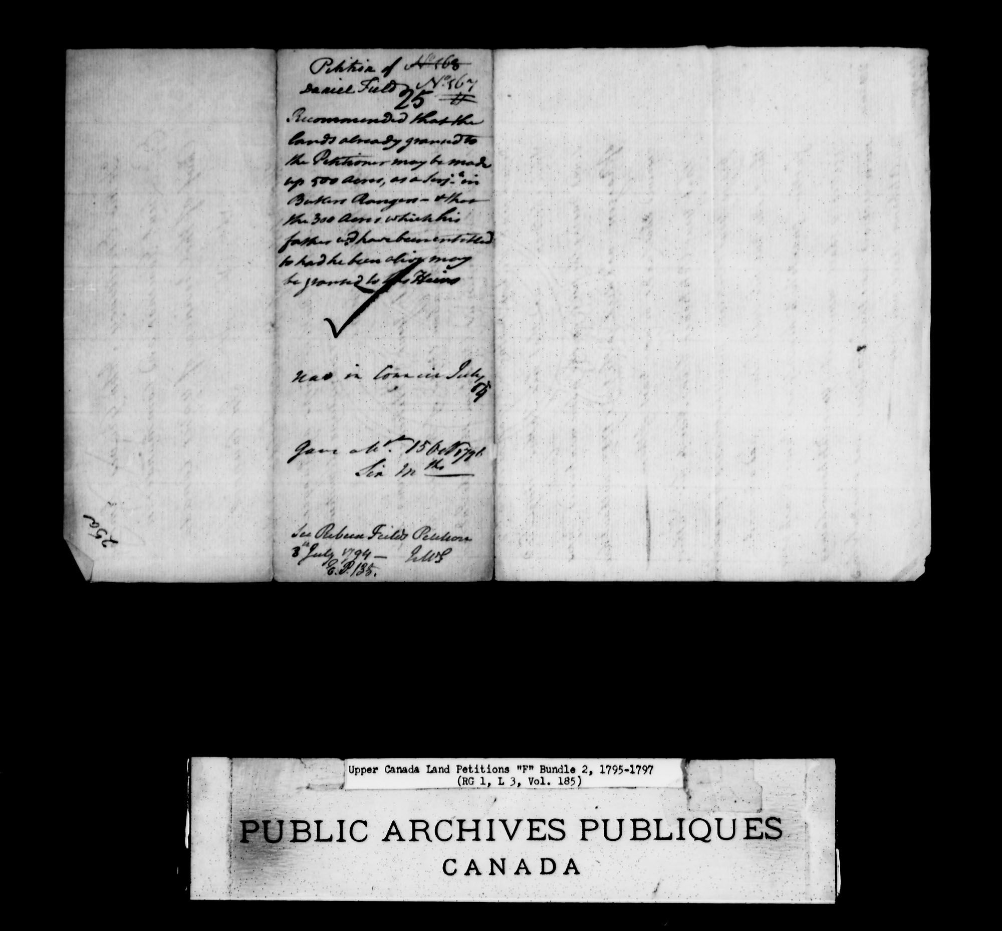 Title: Upper Canada Land Petitions (1763-1865) - Mikan Number: 205131 - Microform: c-1893