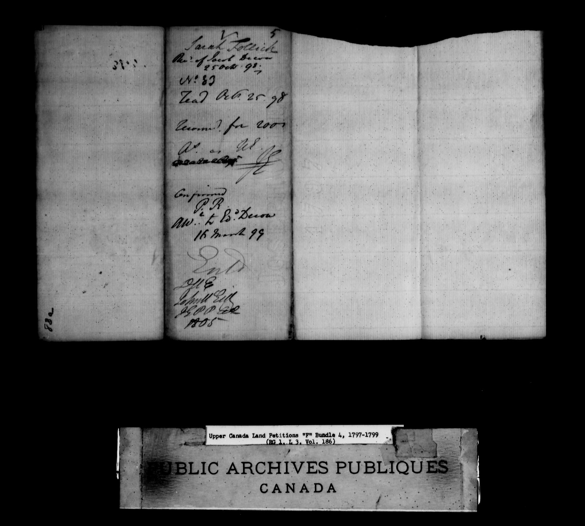 Title: Upper Canada Land Petitions (1763-1865) - Mikan Number: 205131 - Microform: c-1894