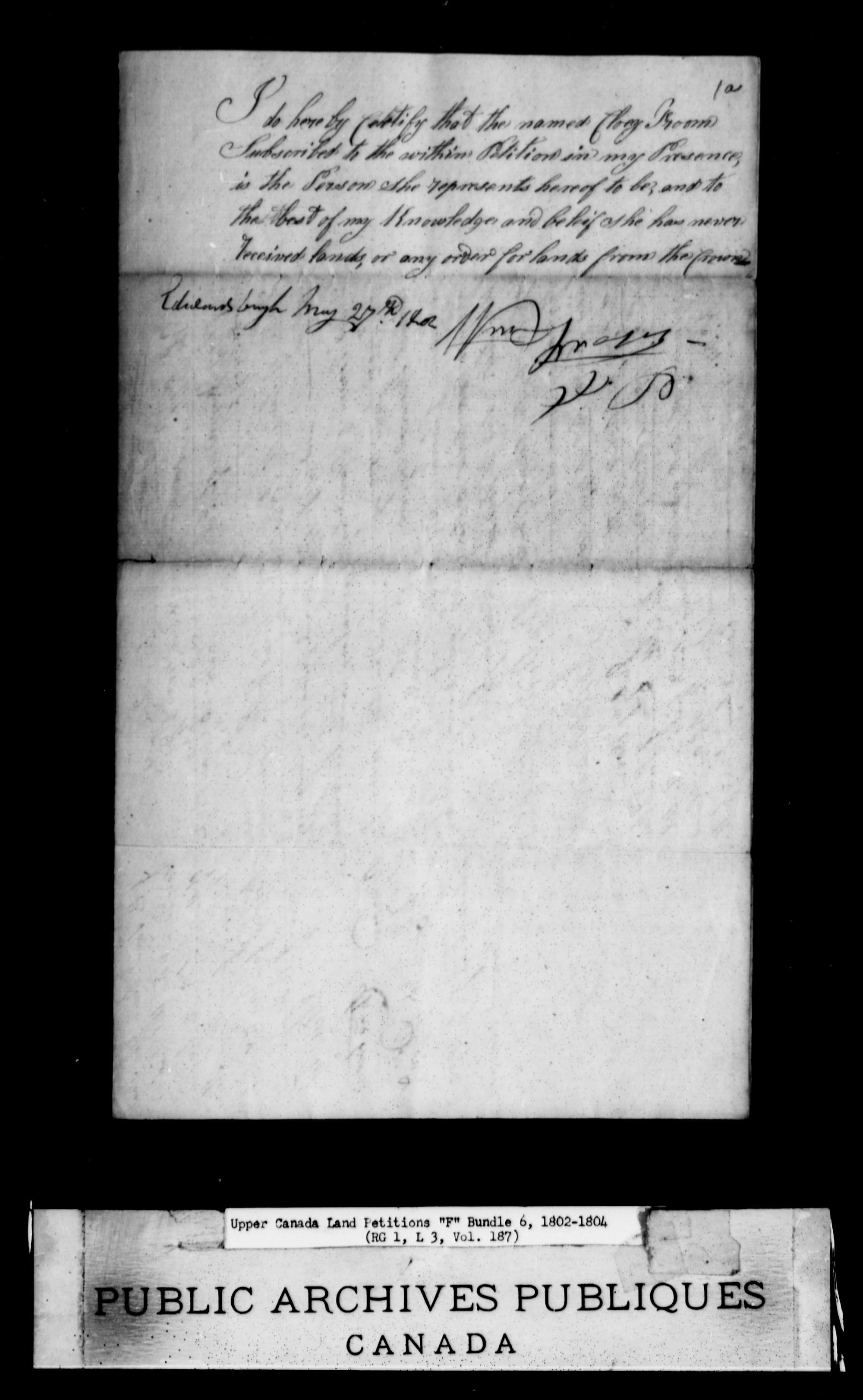 Titre : Demandes de terres du Haut-Canada (1763-1865) - N d'enregistrement Mikan : 205131 - Microforme : c-1894