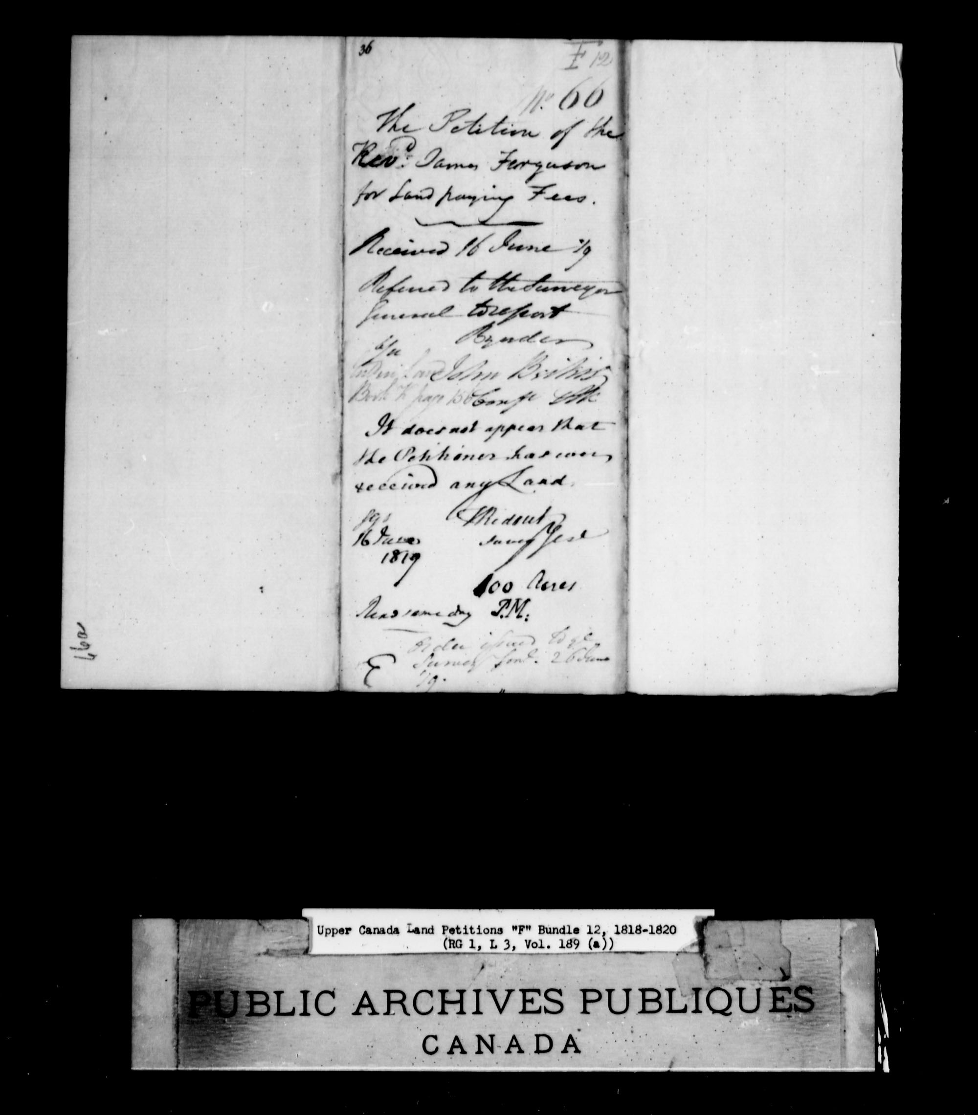 Title: Upper Canada Land Petitions (1763-1865) - Mikan Number: 205131 - Microform: c-1896