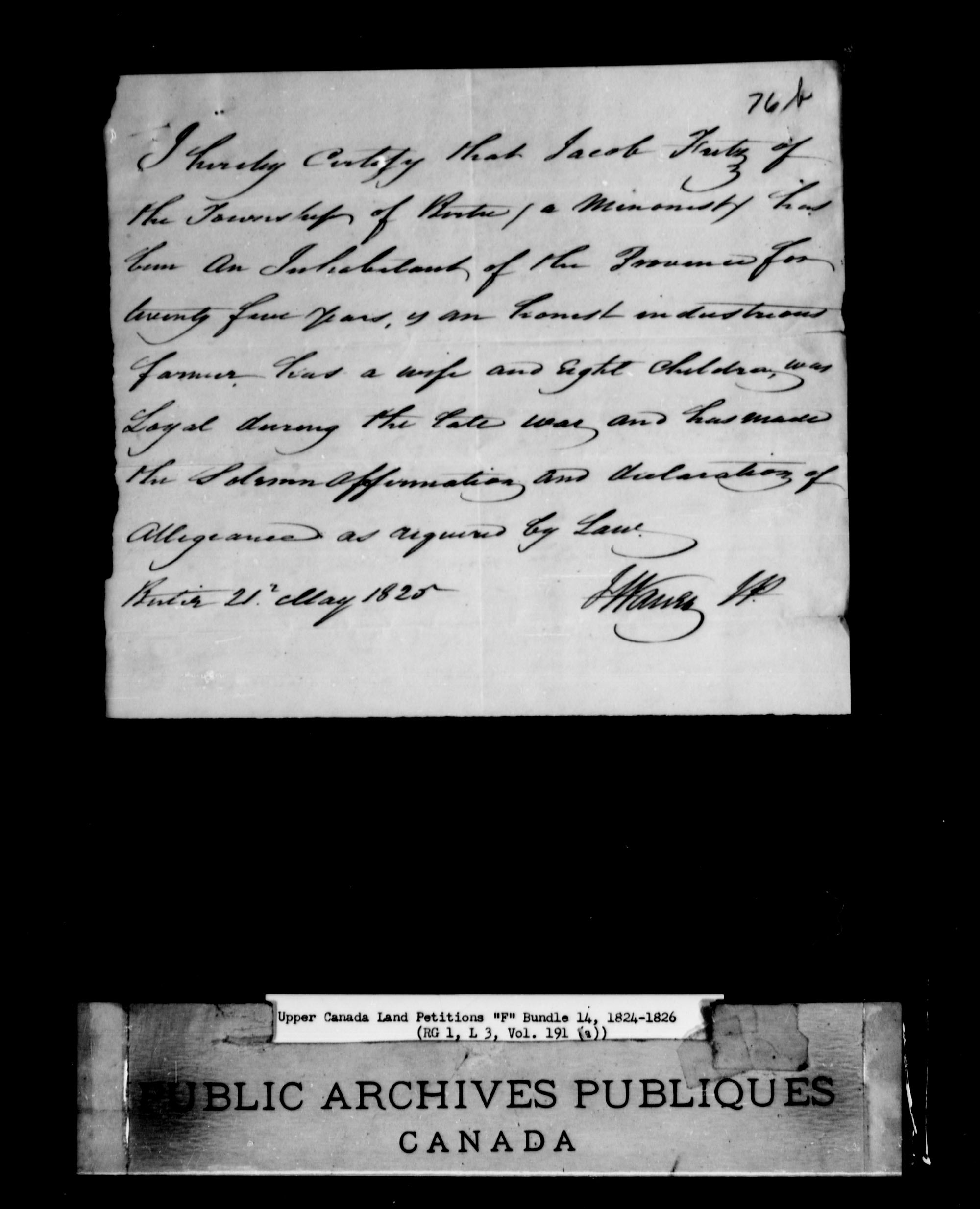 Titre : Demandes de terres du Haut-Canada (1763-1865) - N d'enregistrement Mikan : 205131 - Microforme : c-1897