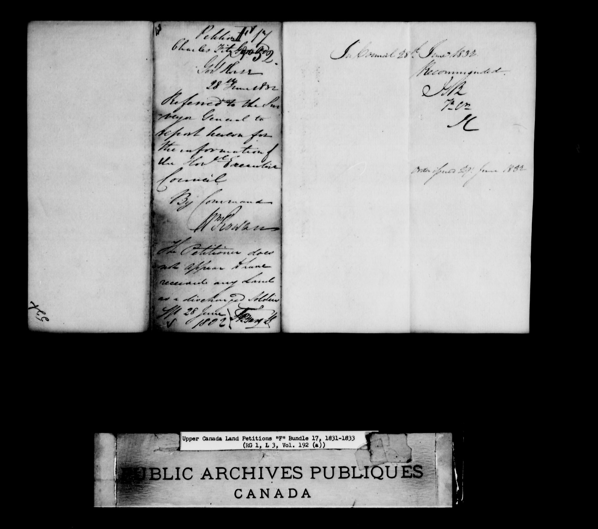 Title: Upper Canada Land Petitions (1763-1865) - Mikan Number: 205131 - Microform: c-1899