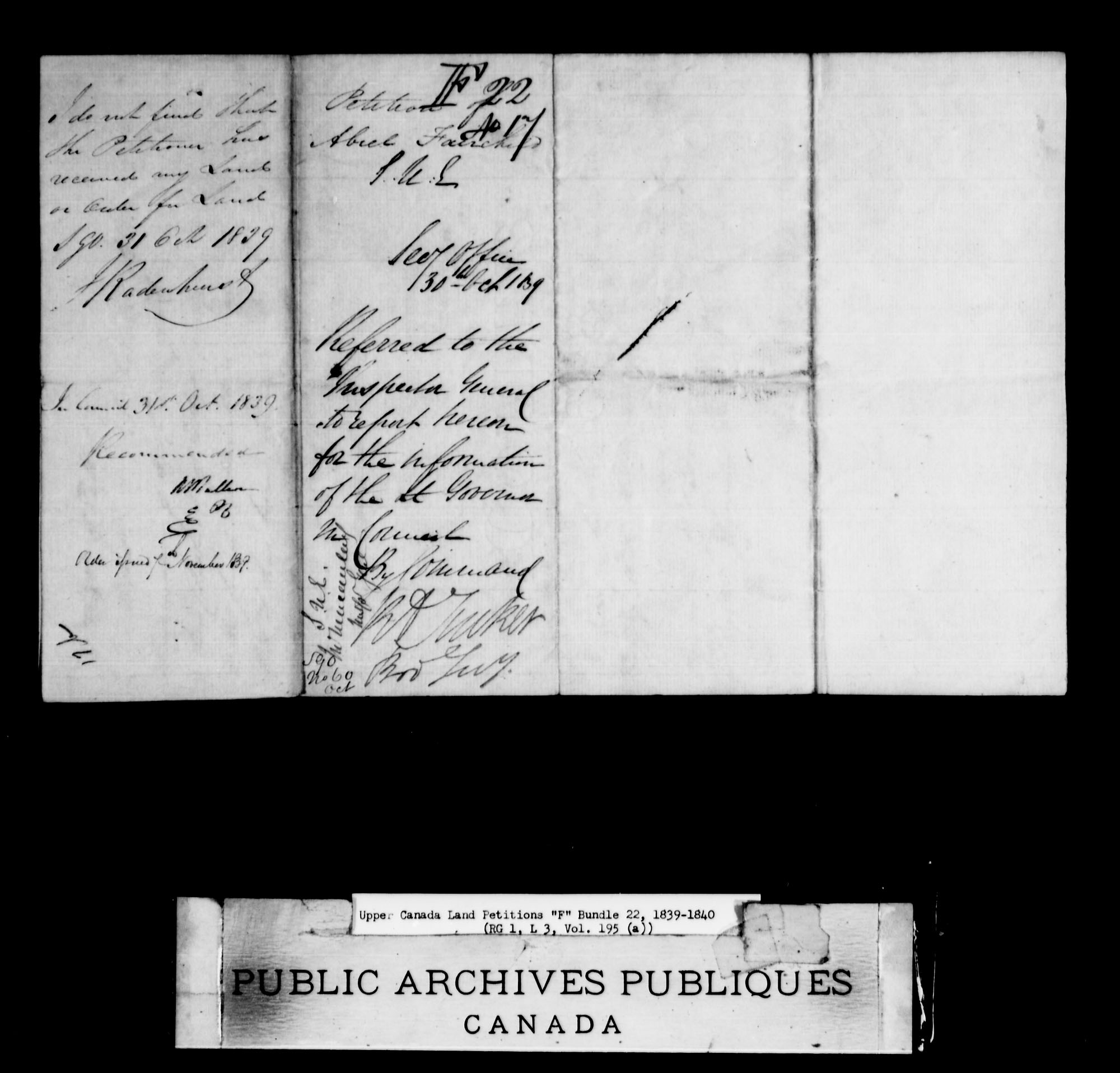 Title: Upper Canada Land Petitions (1763-1865) - Mikan Number: 205131 - Microform: c-2022