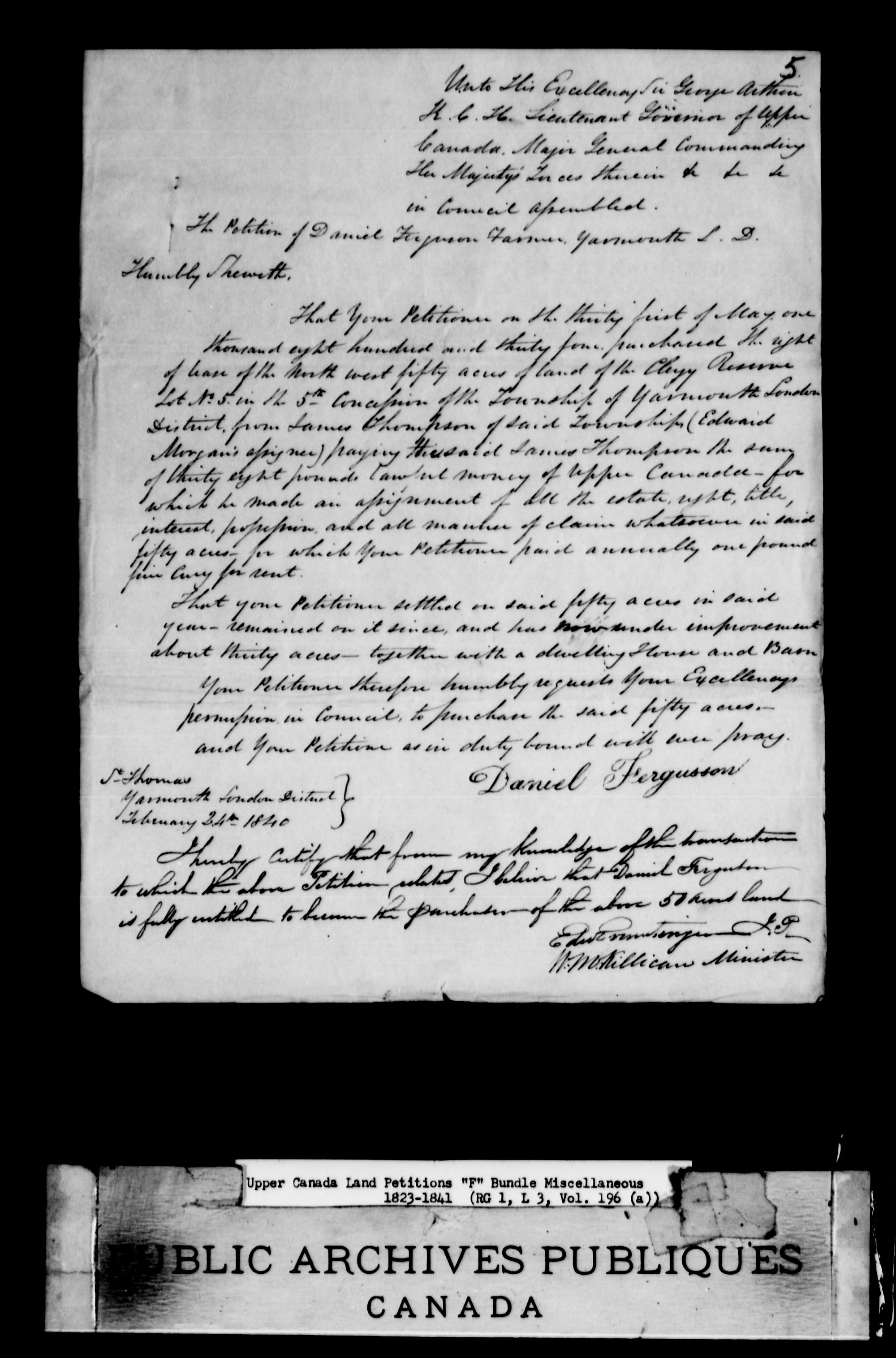 Title: Upper Canada Land Petitions (1763-1865) - Mikan Number: 205131 - Microform: c-2023